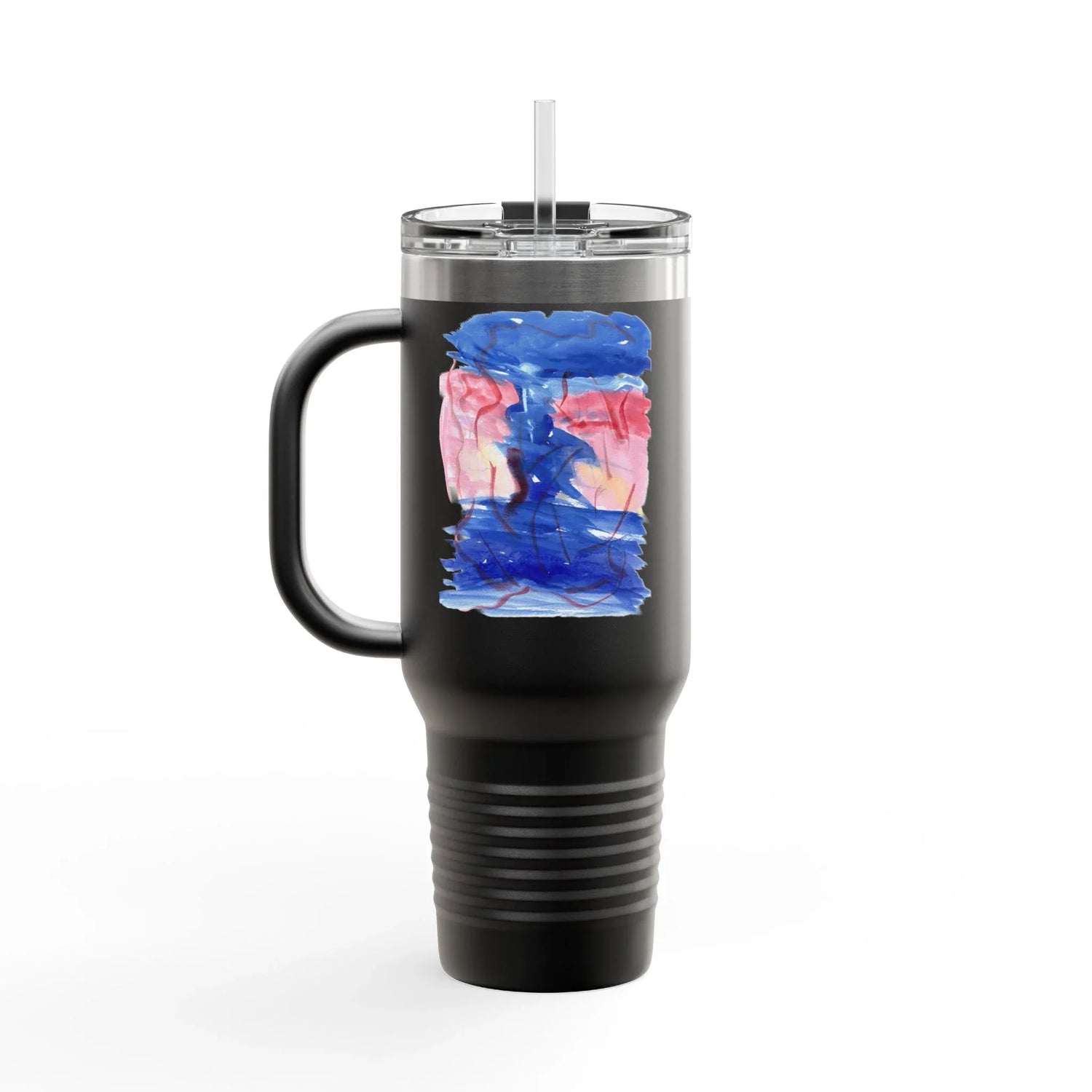 40oz Insulated Travel Mug – Midnight SirenWatercolor Design - Laure Leprince - Artiste Peintre