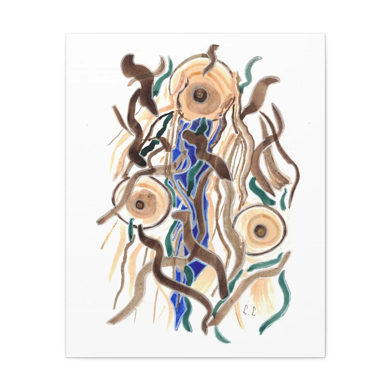 Abstract Cometes Brushstroke Canvas Print — Modern Coastal Wall Art - Laure Leprince - Artiste Peintre