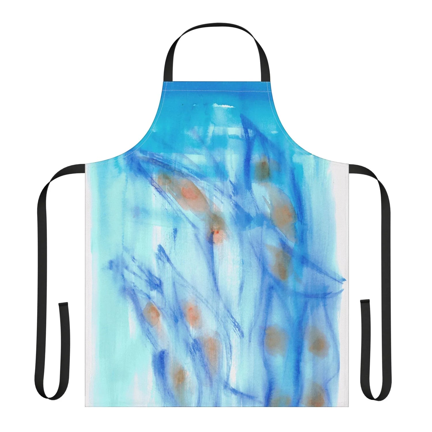 Abstract Apron Blue Sprouts– Artistic Kitchen Chef Gift - Laure Leprince - Artiste Peintre
