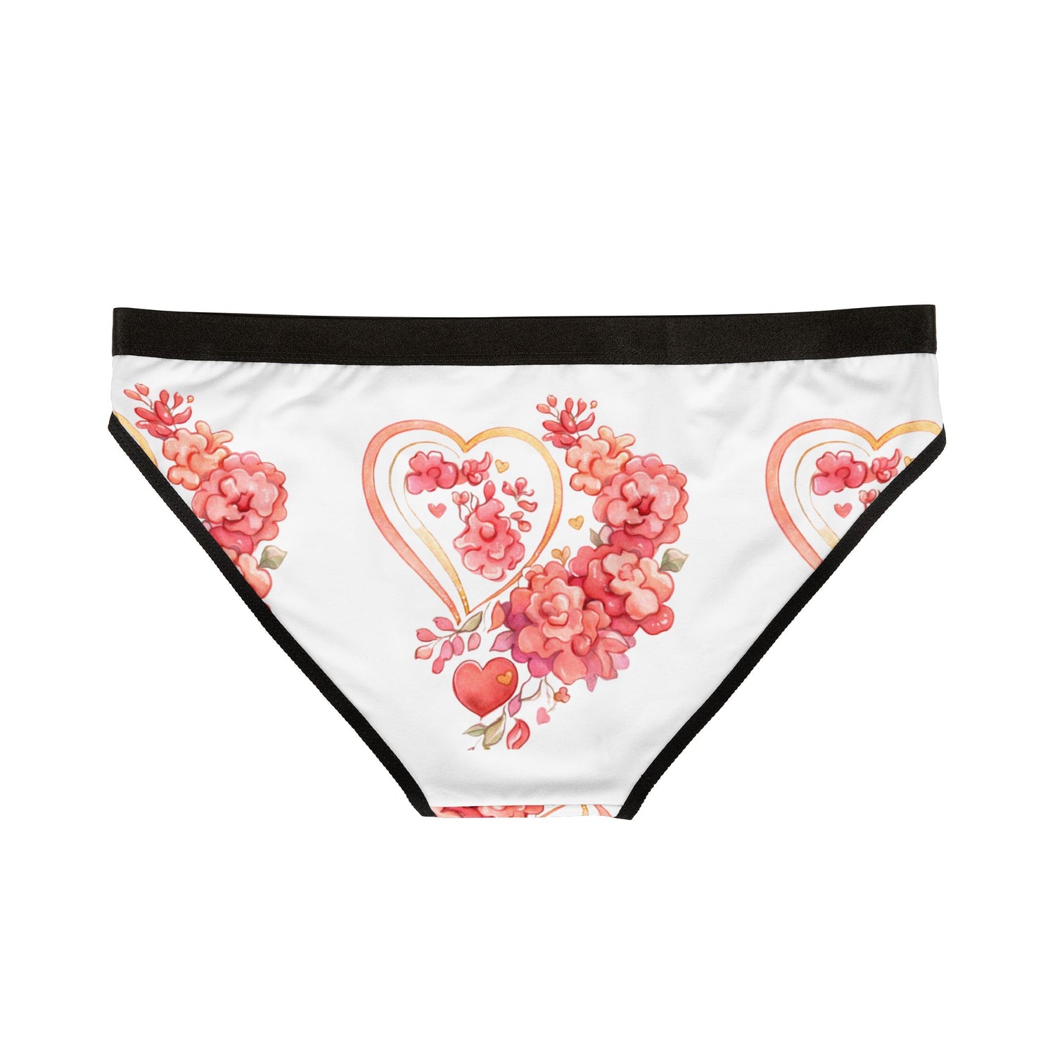 Sous-Vêtements Féminins Personnalisés Premium – Coeur et Fleur Confort Antimicrobien & Impression Intégrale