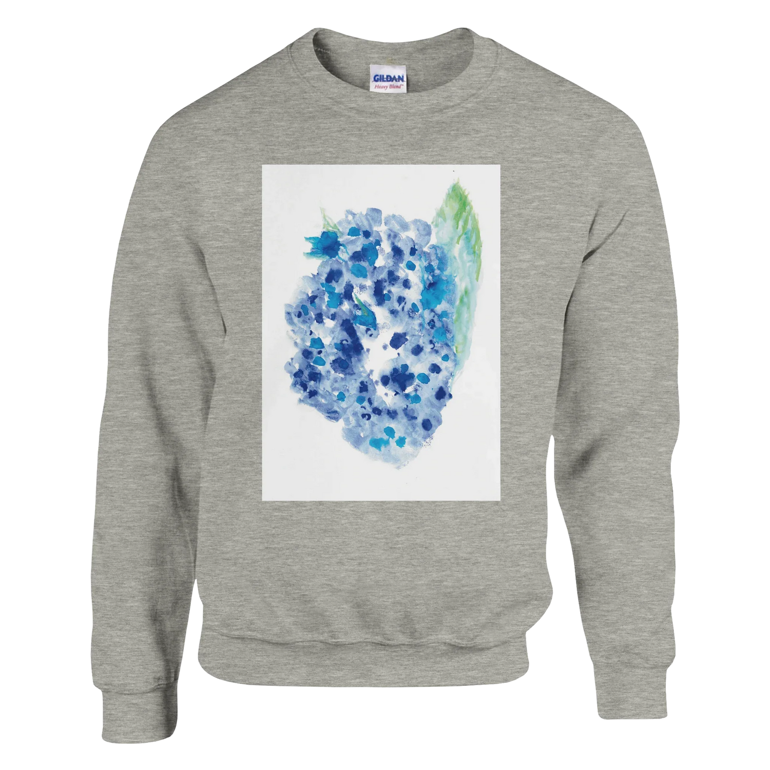 Sweatshirt Unisexe Classique – Impression Artistique Hortensia Celeste | Premium Cotton Blend - Laure Leprince - Artiste Peintre