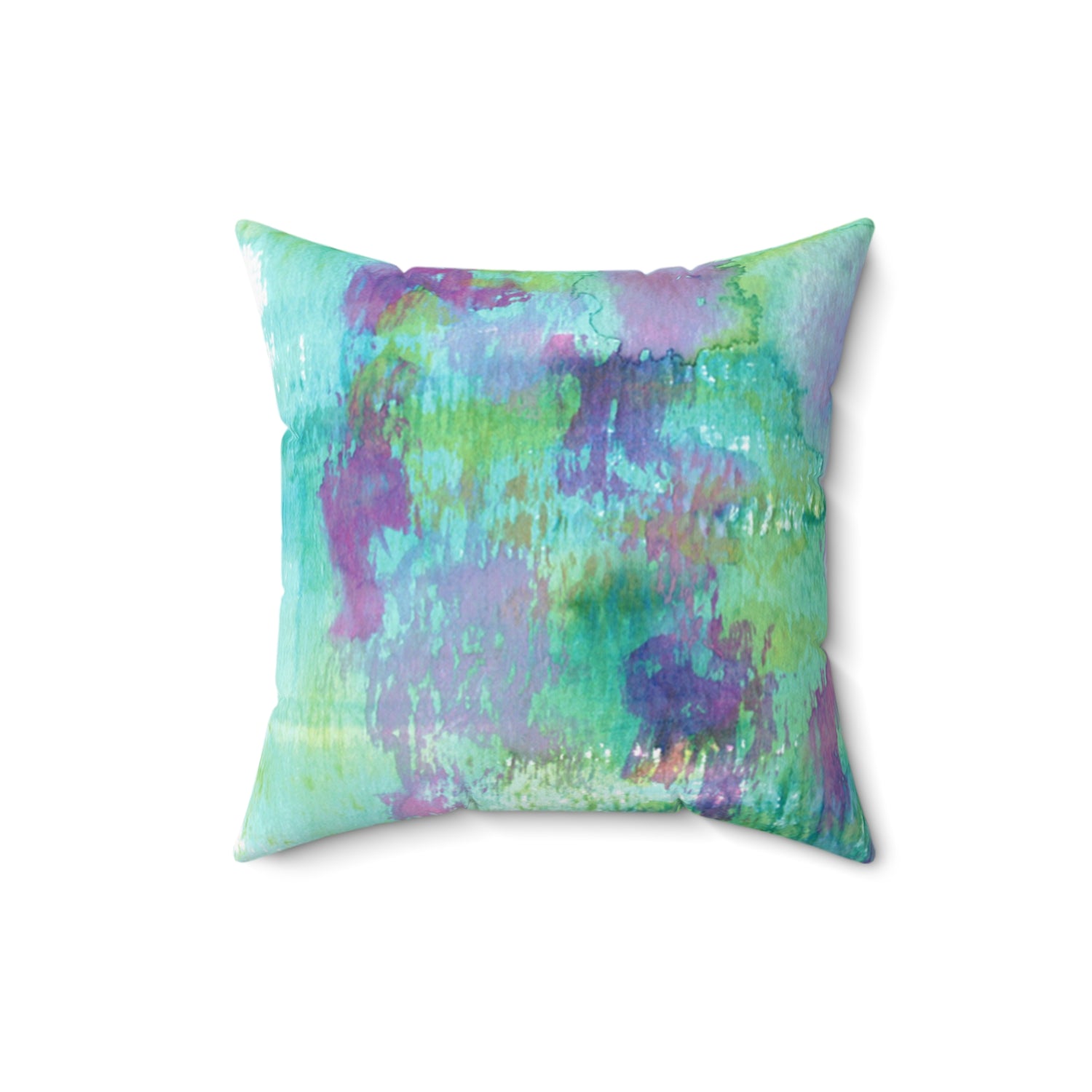 Square Throw Pillow Eclosions sauvages— Minima Marron  Brushstroke Accent