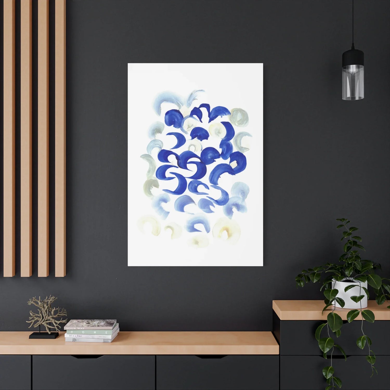 Abstract Blue Swirls Brushstroke Canvas Print — Modern Coastal Wall Art - Laure Leprince - Artiste Peintre