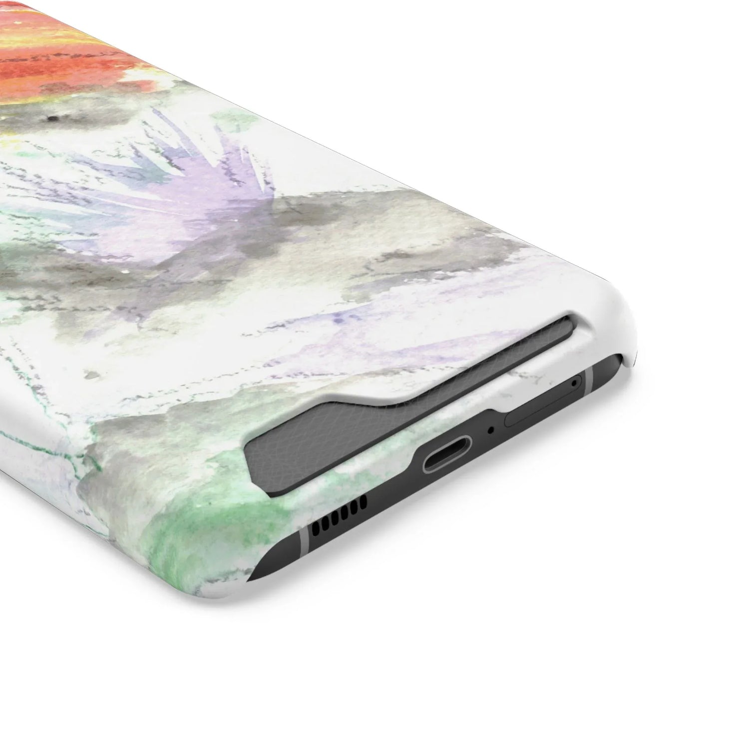 Samsung Phone Card Case Lavander Drift — Yellow Watercolor Flower Wallet - Laure Leprince - Artiste Peintre