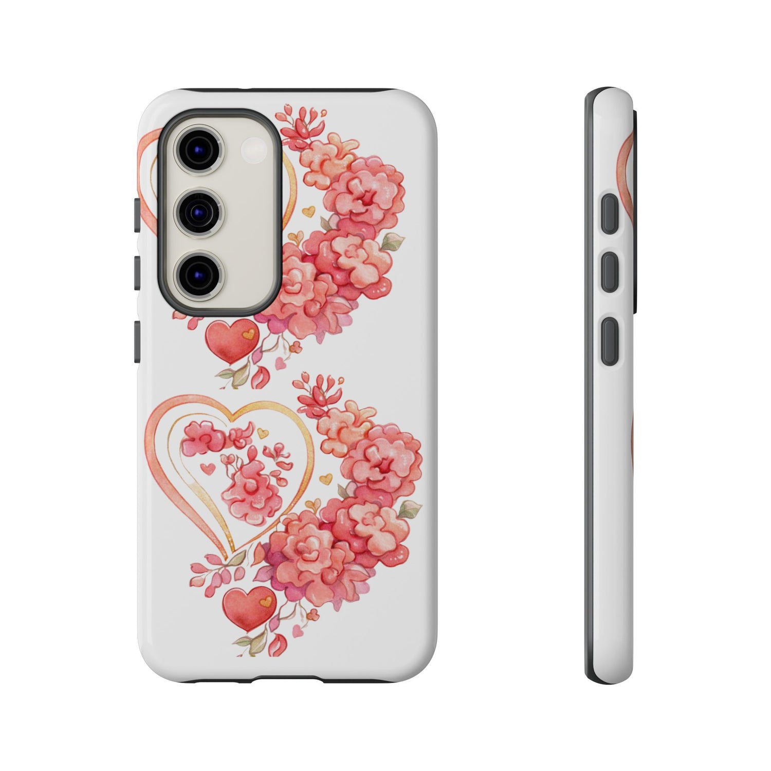 Phone Case — 'Happy Valentine's Day' Heart & Flowers Design