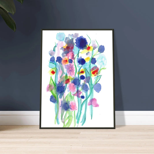 Classic Semi-Glossy Paper Metal Framed Poster Jardin Chromatique - Laure Leprince - Artiste Peintre