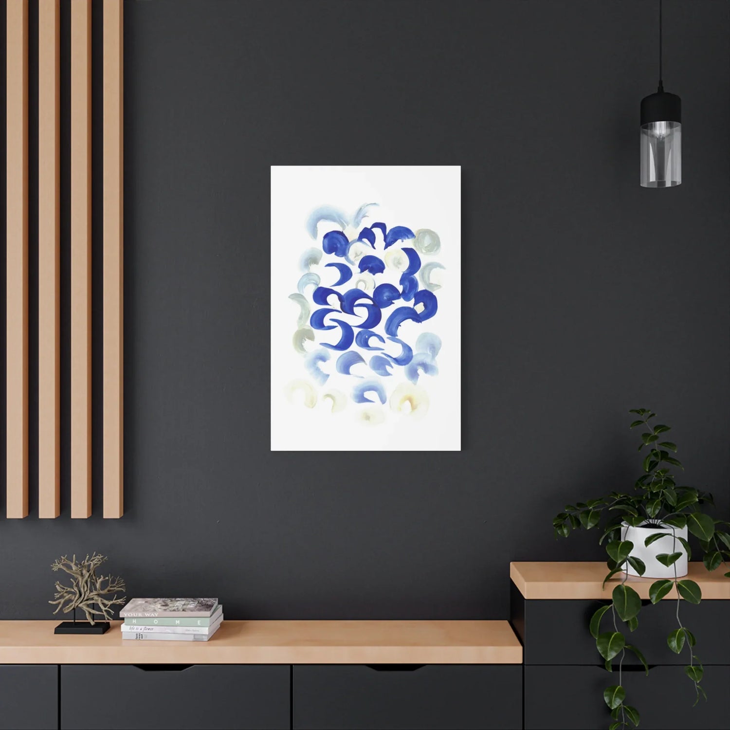 Abstract Blue Swirls Brushstroke Canvas Print — Modern Coastal Wall Art - Laure Leprince - Artiste Peintre