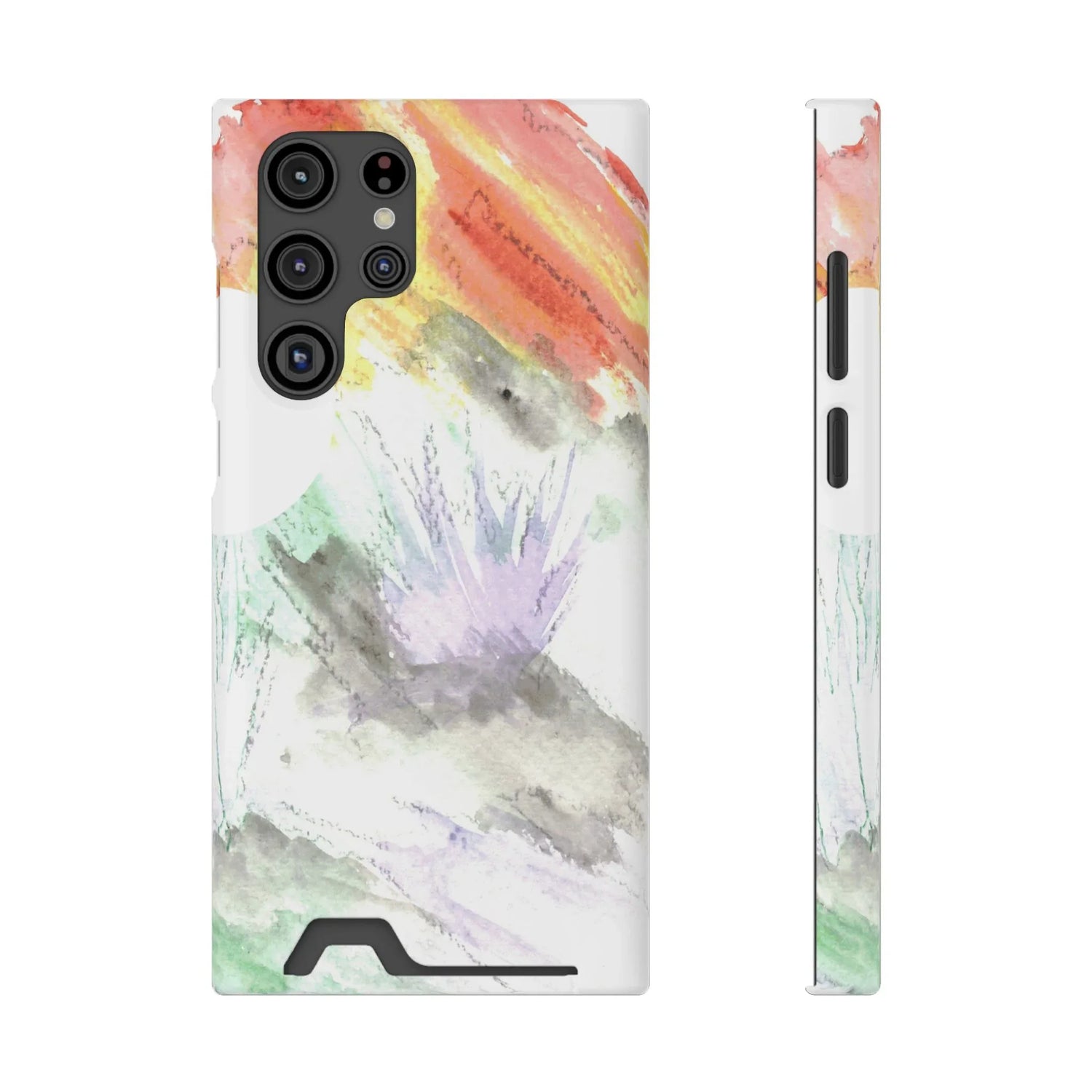 Samsung Phone Card Case Lavander Drift — Yellow Watercolor Flower Wallet - Laure Leprince - Artiste Peintre