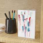 Personnages Deco Patterns Blue #16 Leaf Greeting Card - Elegant - Laure Leprince - Artiste Peintre