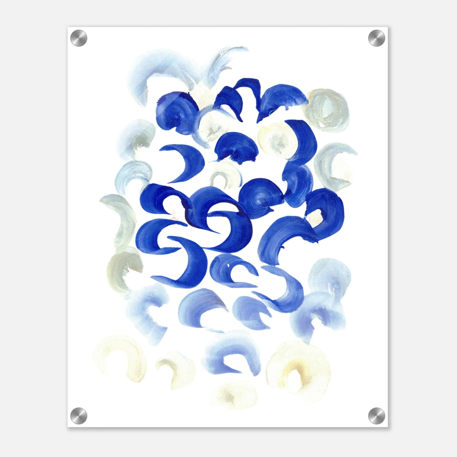Impression sur acrylique brillante Blue Swirls | Art contemporain par Laure Leprince - Laure Leprince - Artiste Peintre