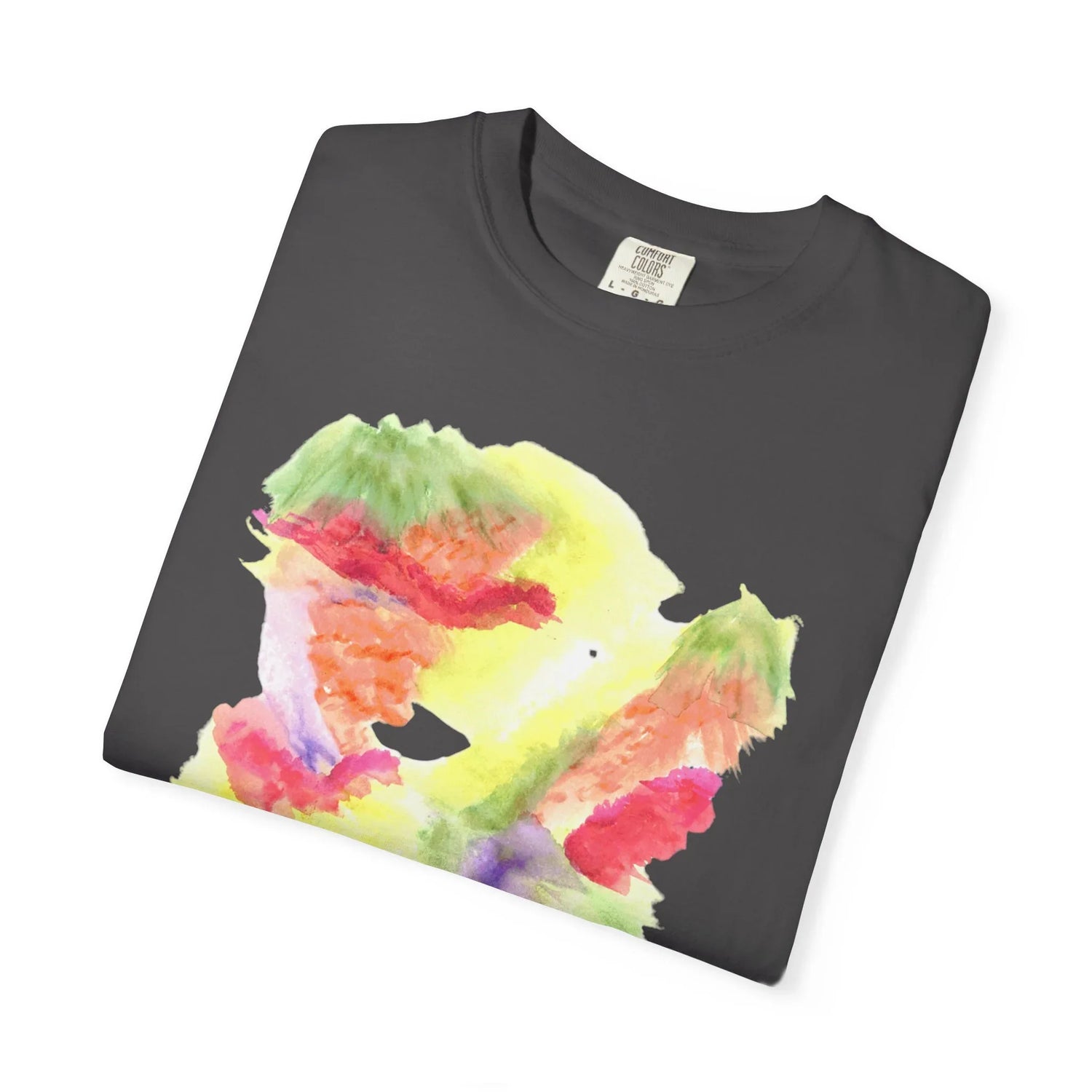 Abstract Eclosion Chromatique T-Shirt — Bright Watercolor Square Art Tee - Laure Leprince - Artiste Peintre
