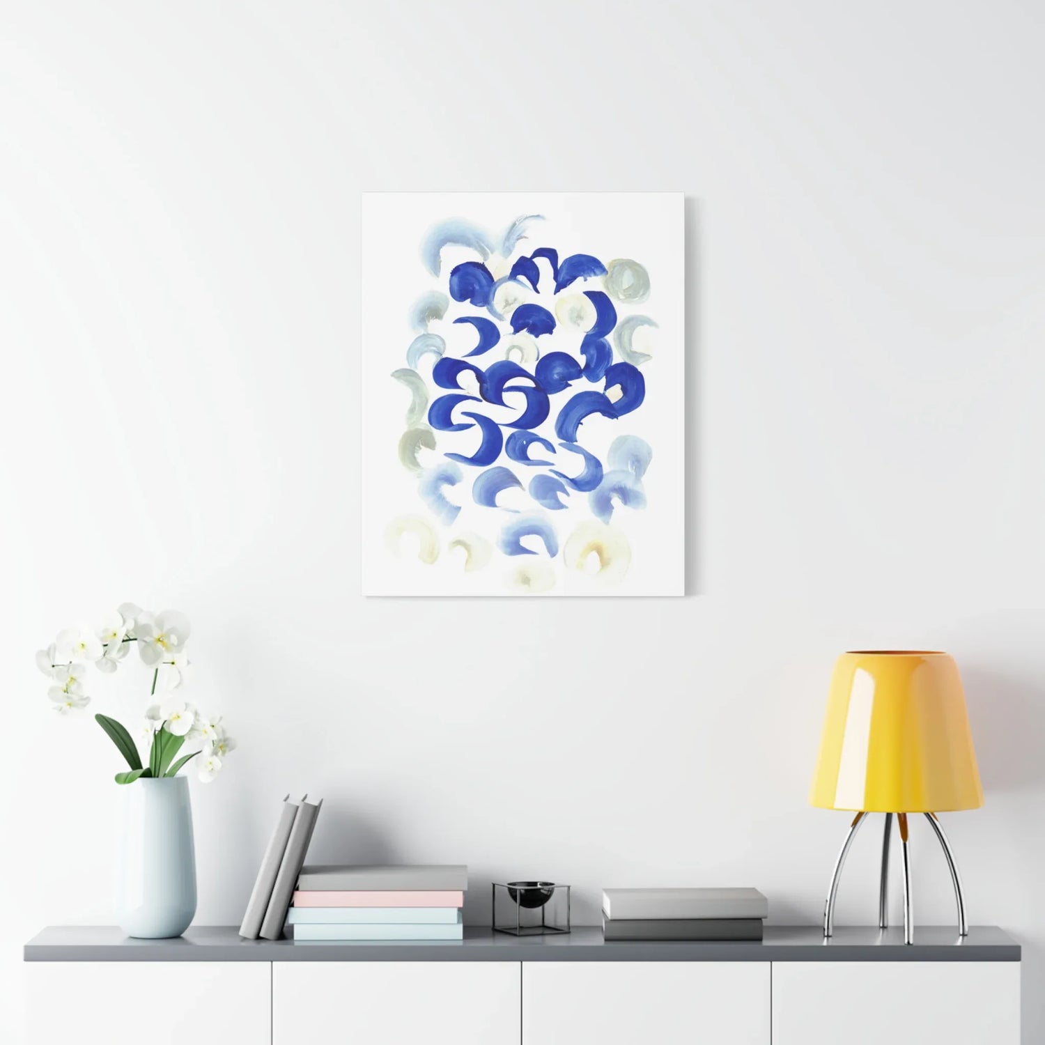 Abstract Blue Swirls Brushstroke Canvas Print — Modern Coastal Wall Art - Laure Leprince - Artiste Peintre