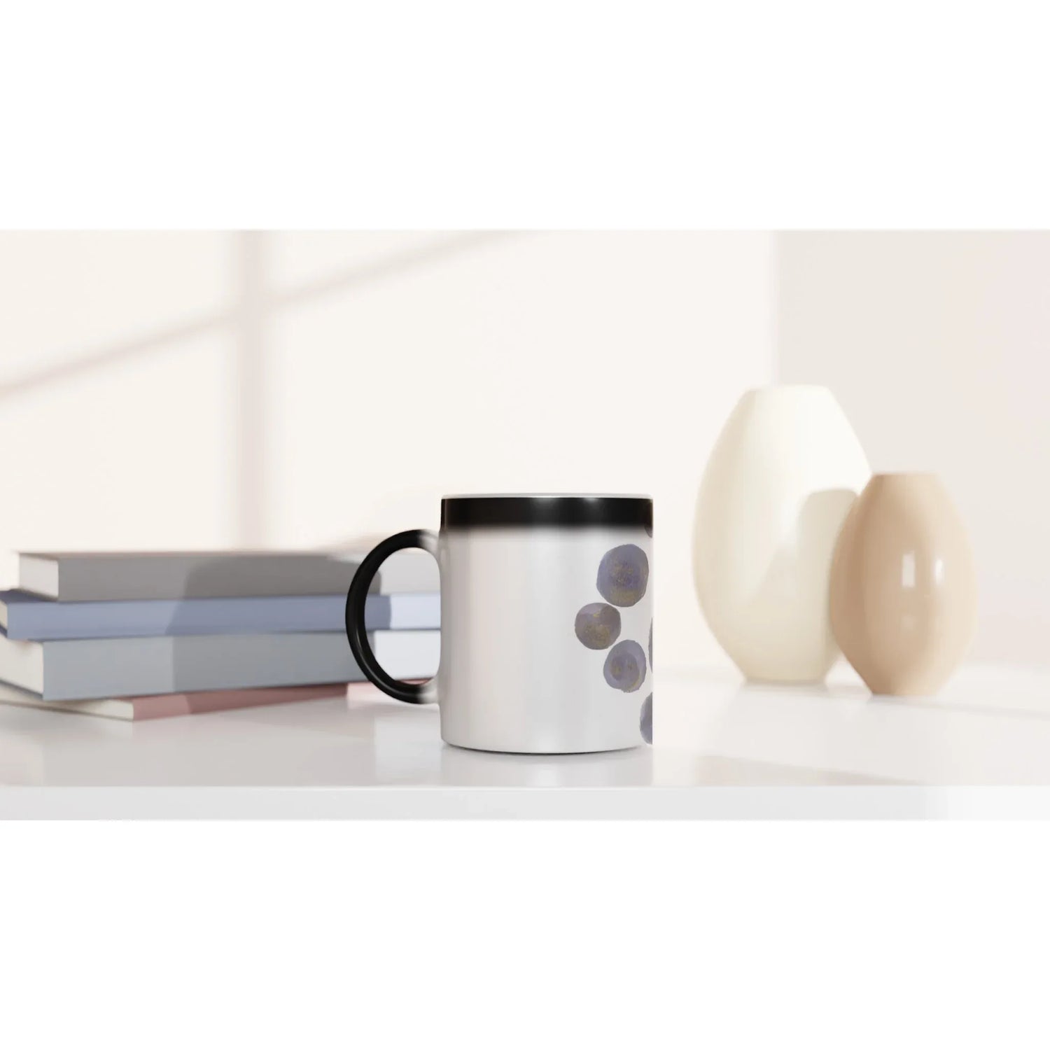 Mug magique en céramique 325 ml Sphères – Révèlez votre motif à la chaleur - Laure Leprince - Artiste Peintre