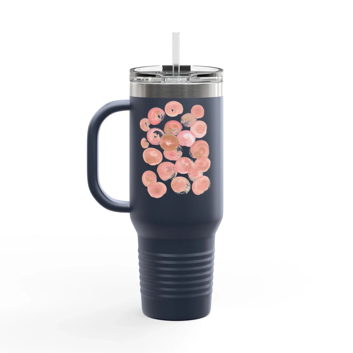 40oz Insulated Travel Mug – Rosee Petale Watercolor Design - Laure Leprince - Artiste Peintre