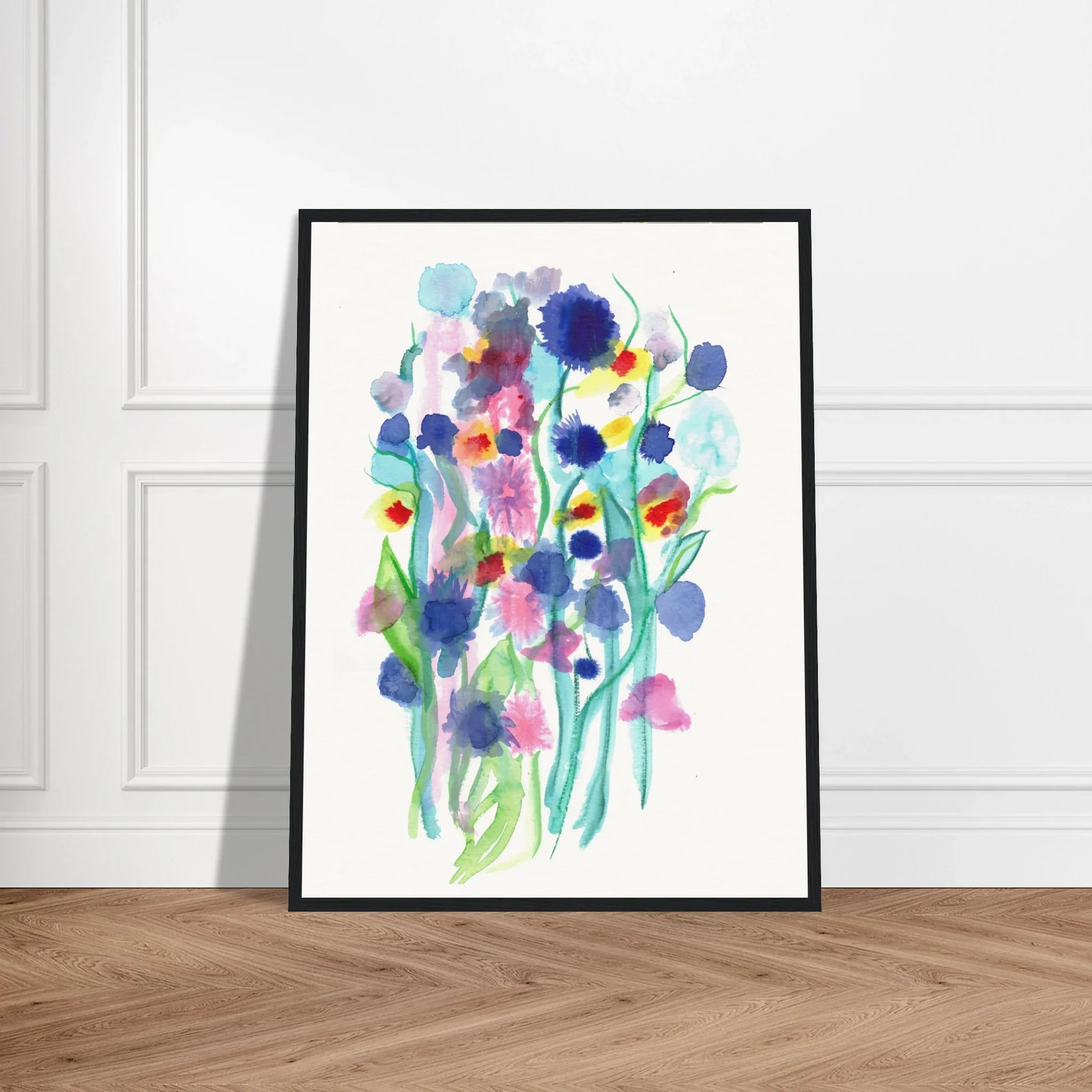 Affiche Encadrée Museum-Quality Matte Paper Wooden Framed Jardin Chromatique - Laure Leprince - Artiste Peintre