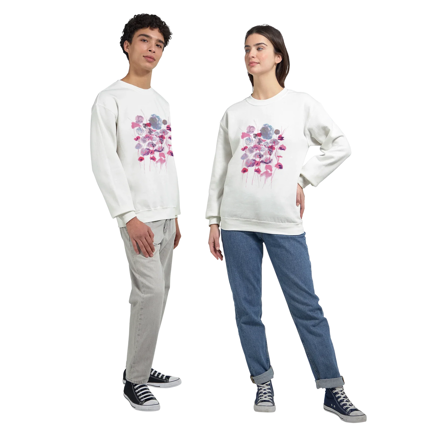 Sweatshirt Unisexe Classique – Impression Artistique Jardin des Ombrelles| Premium Cotton Blend - Laure Leprince - Artiste Peintre