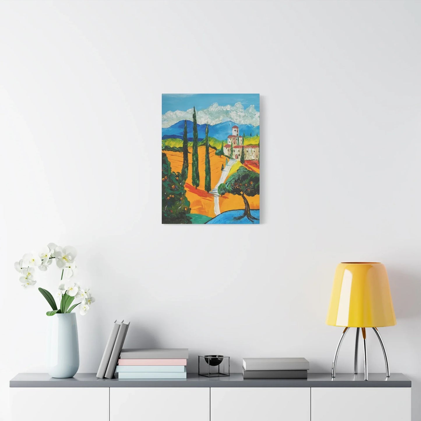 Paysage Méditerranéen – Peinture Originale Imprimée | Art Contemporain Lumineux - Laure Leprince - Artiste Peintre
