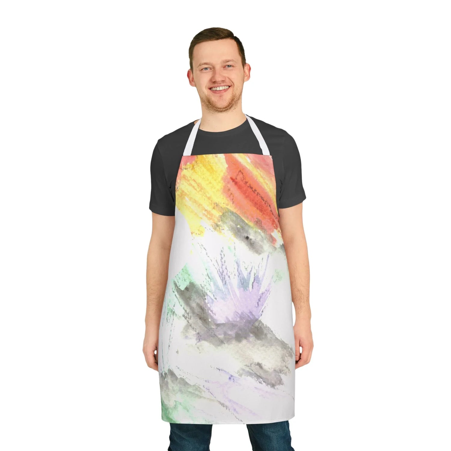 Abstract Apron Lavander Drift – Artistic Kitchen Chef Gift - Laure Leprince - Artiste Peintre