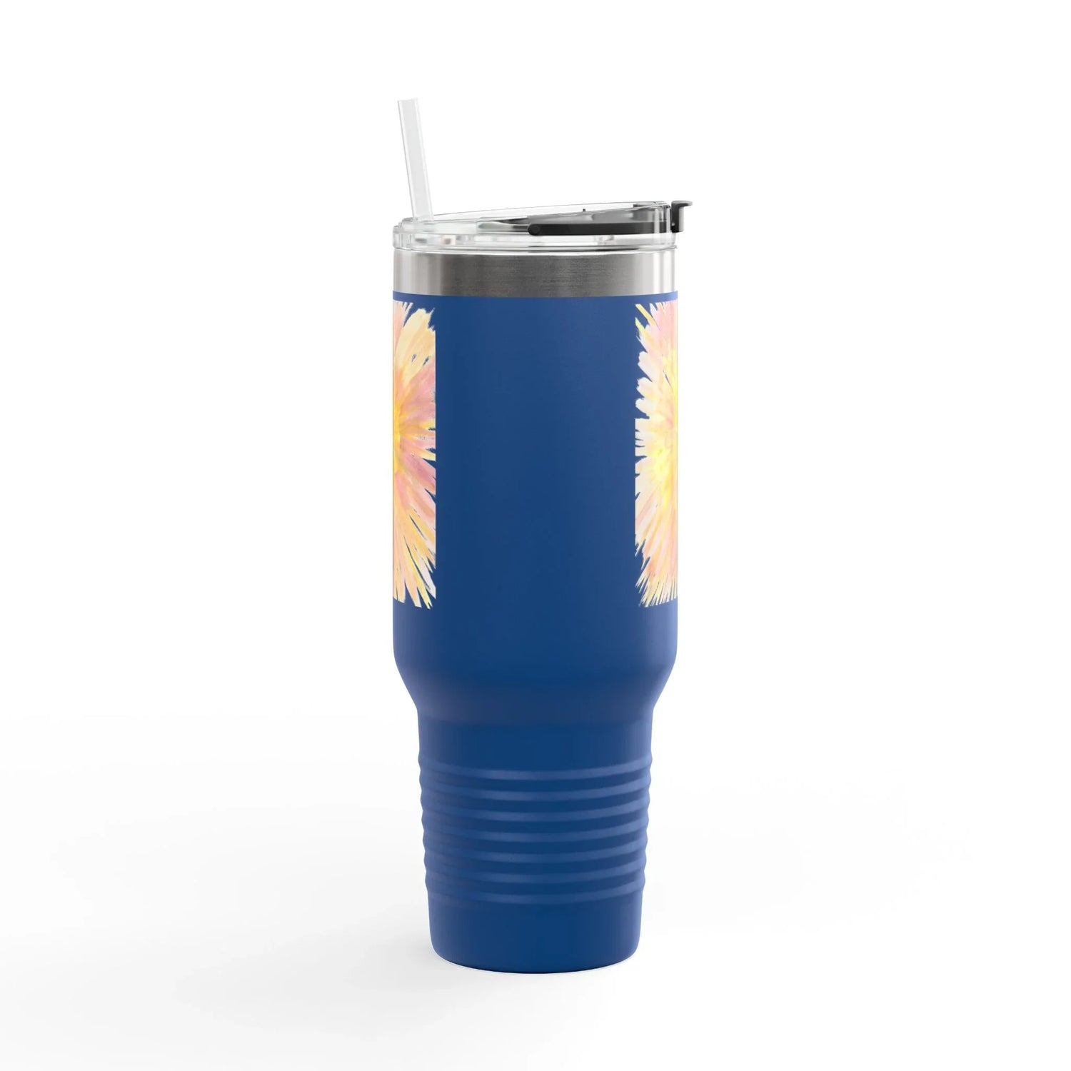 40oz Insulated Travel Mug – Solar Bloom Watercolor Design - Laure Leprince - Artiste Peintre