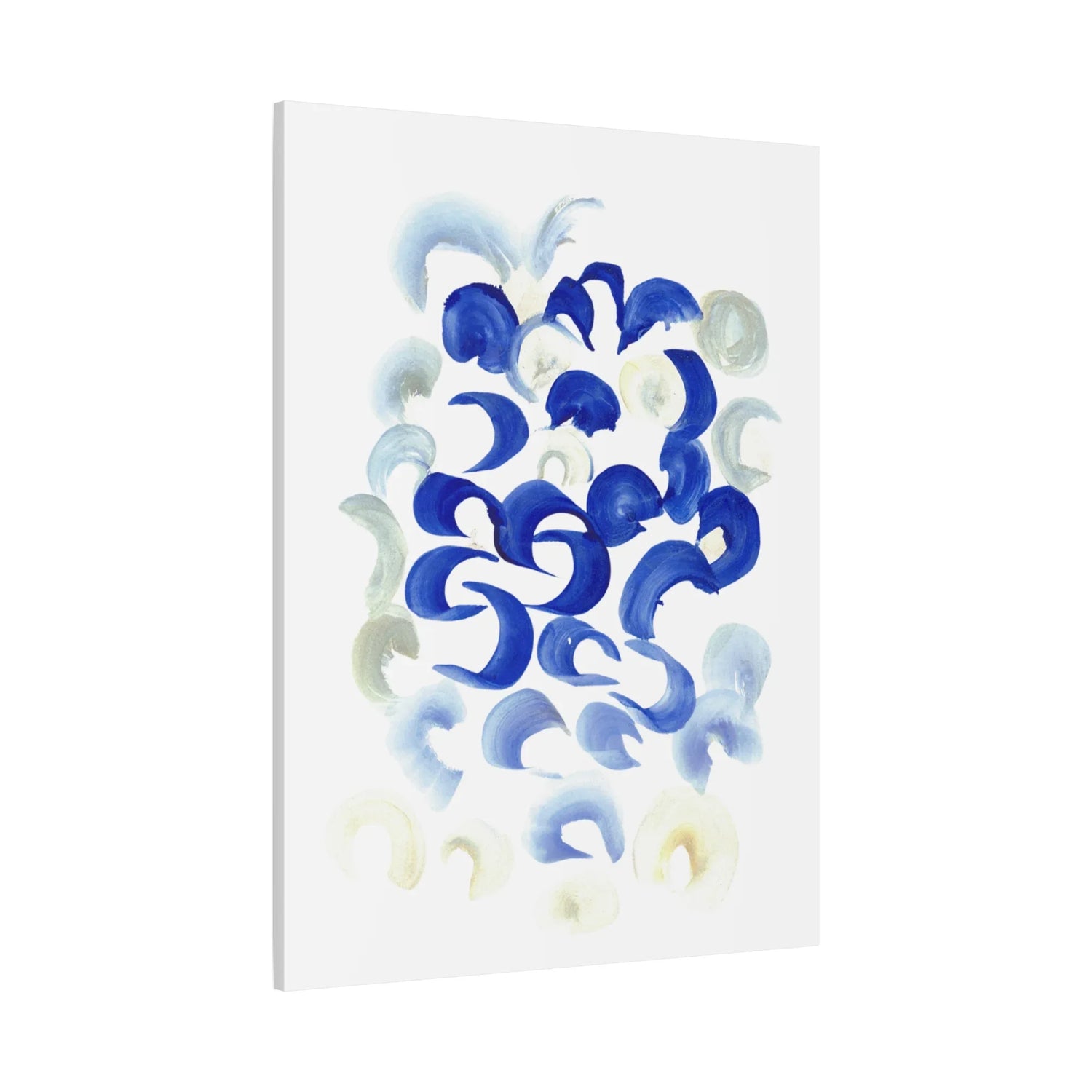 Abstract Blue Swirls Brushstroke Canvas Print — Modern Coastal Wall Art - Laure Leprince - Artiste Peintre