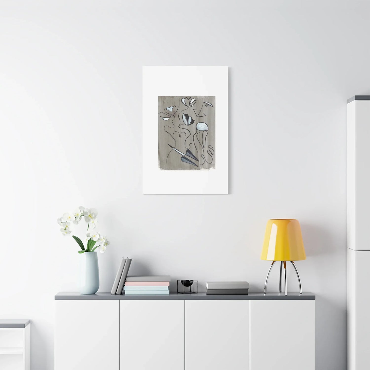 Abstract Femme Lotus Canvas Print — Modern Coastal Wall Art - Laure Leprince - Artiste Peintre
