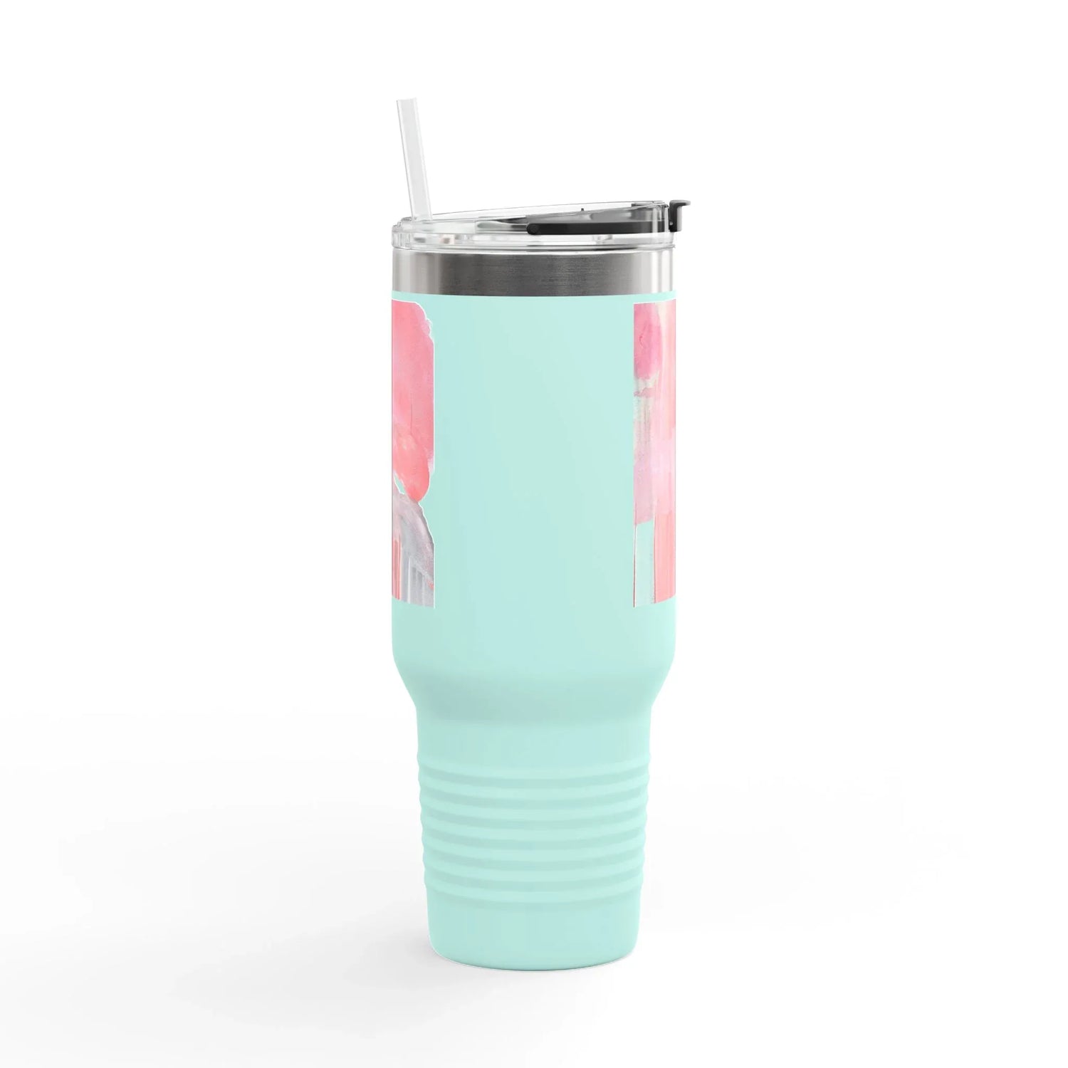 40oz Insulated Travel Mug –Blush Cascade Watercolor Design - Laure Leprince - Artiste Peintre