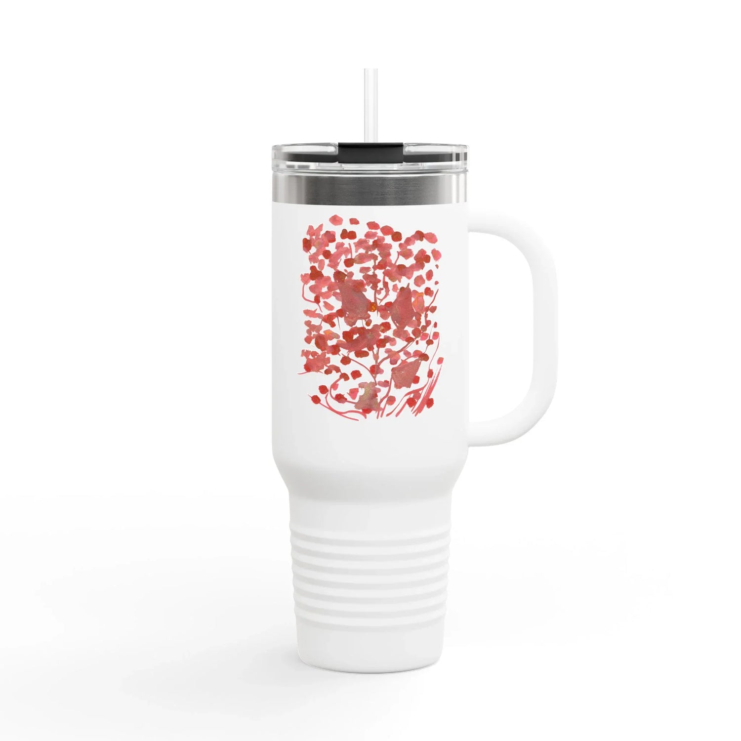 40oz Insulated Travel Mug – Bois de Rubis Watercolor Design - Laure Leprince - Artiste Peintre