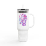 40oz Insulated Travel Mug – Nebuleuse Pourpre Watercolor Design - Laure Leprince - Artiste Peintre