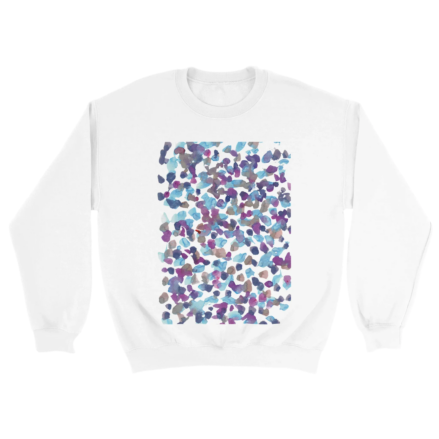 Sweatshirt Unisexe Classique Fragments Indigo – Impression Artistique Multicolore | Premium Cotton Blend - Laure Leprince - Artiste Peintre