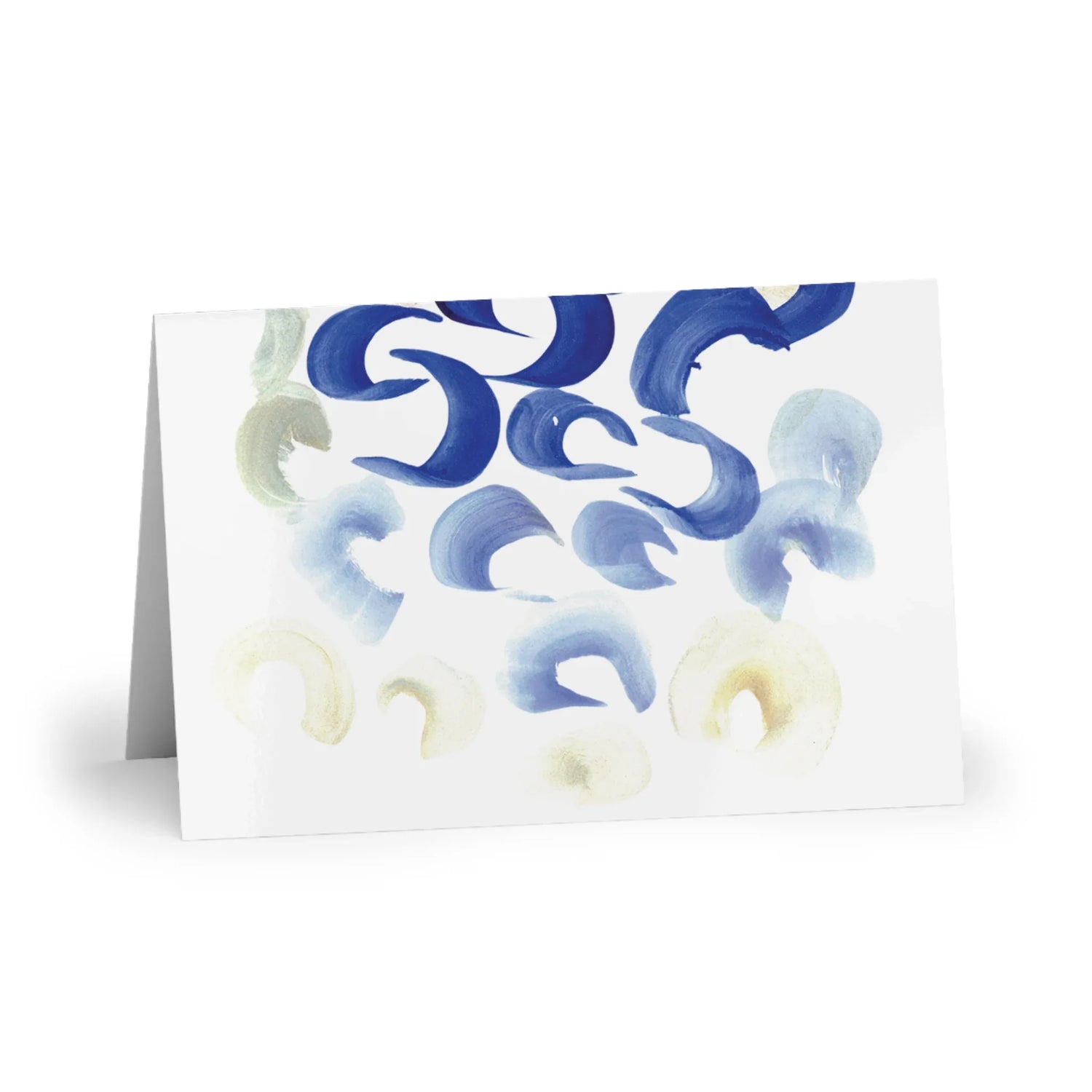 Blue SwirlsWatercolor Leaf Greeting Card - Elegant - Laure Leprince - Artiste Peintre