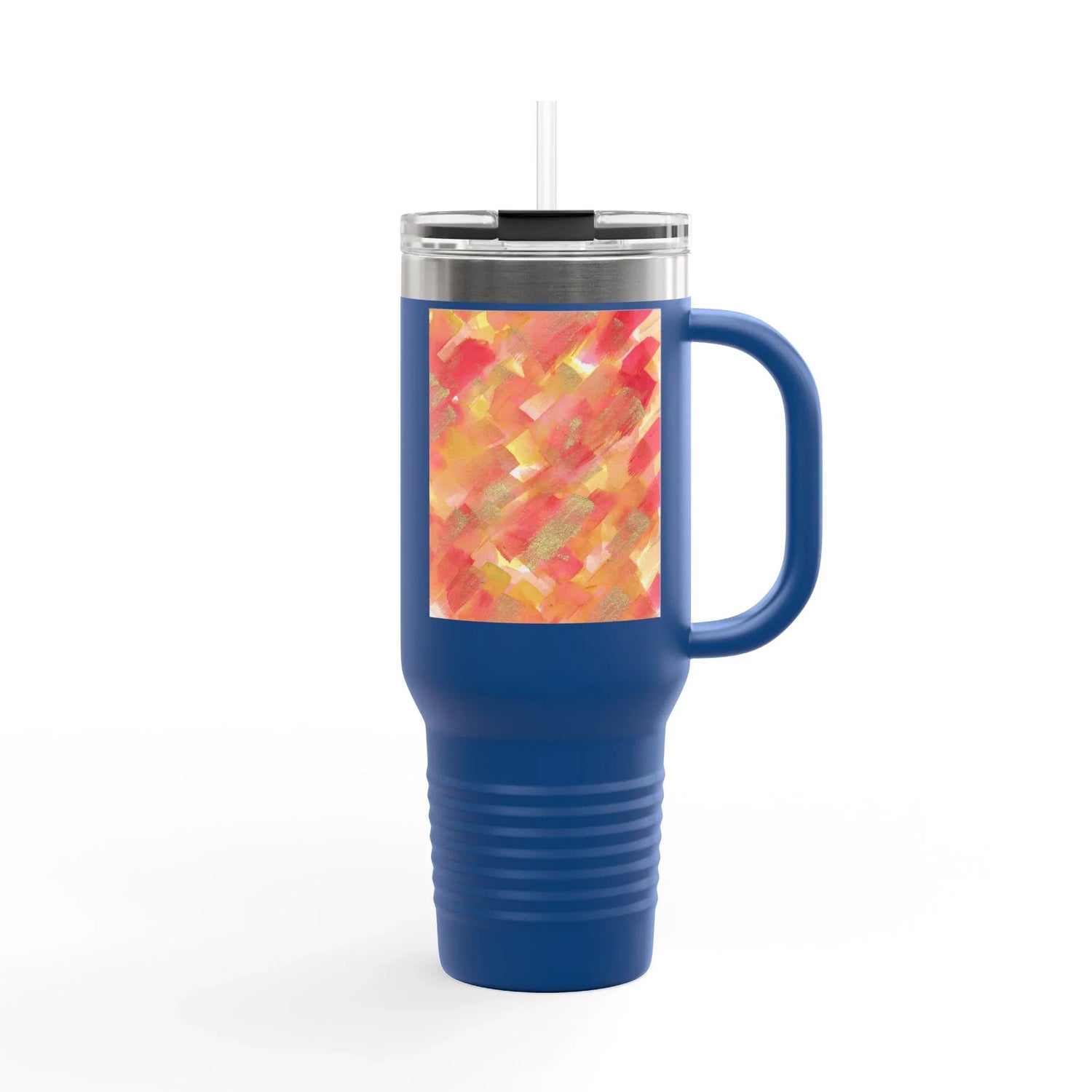 40oz Insulated Travel Mug – Sunset Ember Watercolor Design - Laure Leprince - Artiste Peintre