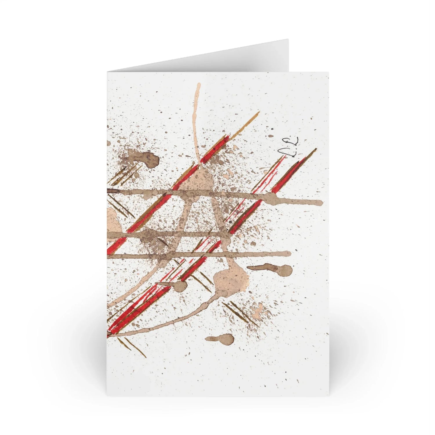 Particules Watercolor Leaf Greeting Card - Elegant - Laure Leprince - Artiste Peintre