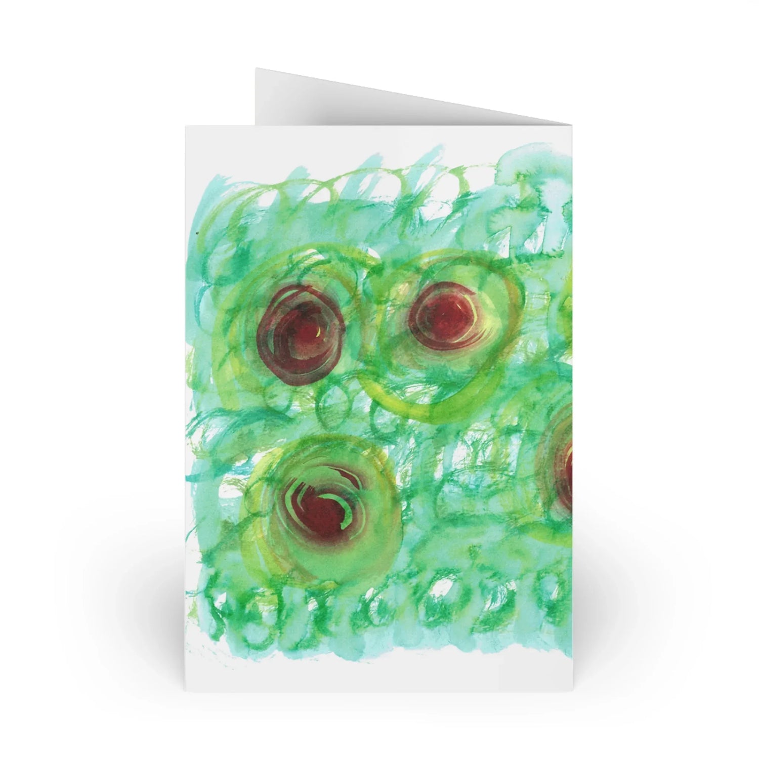 Deco Green Echo #16 Leaf Greeting Card - Elegant - Laure Leprince - Artiste Peintre