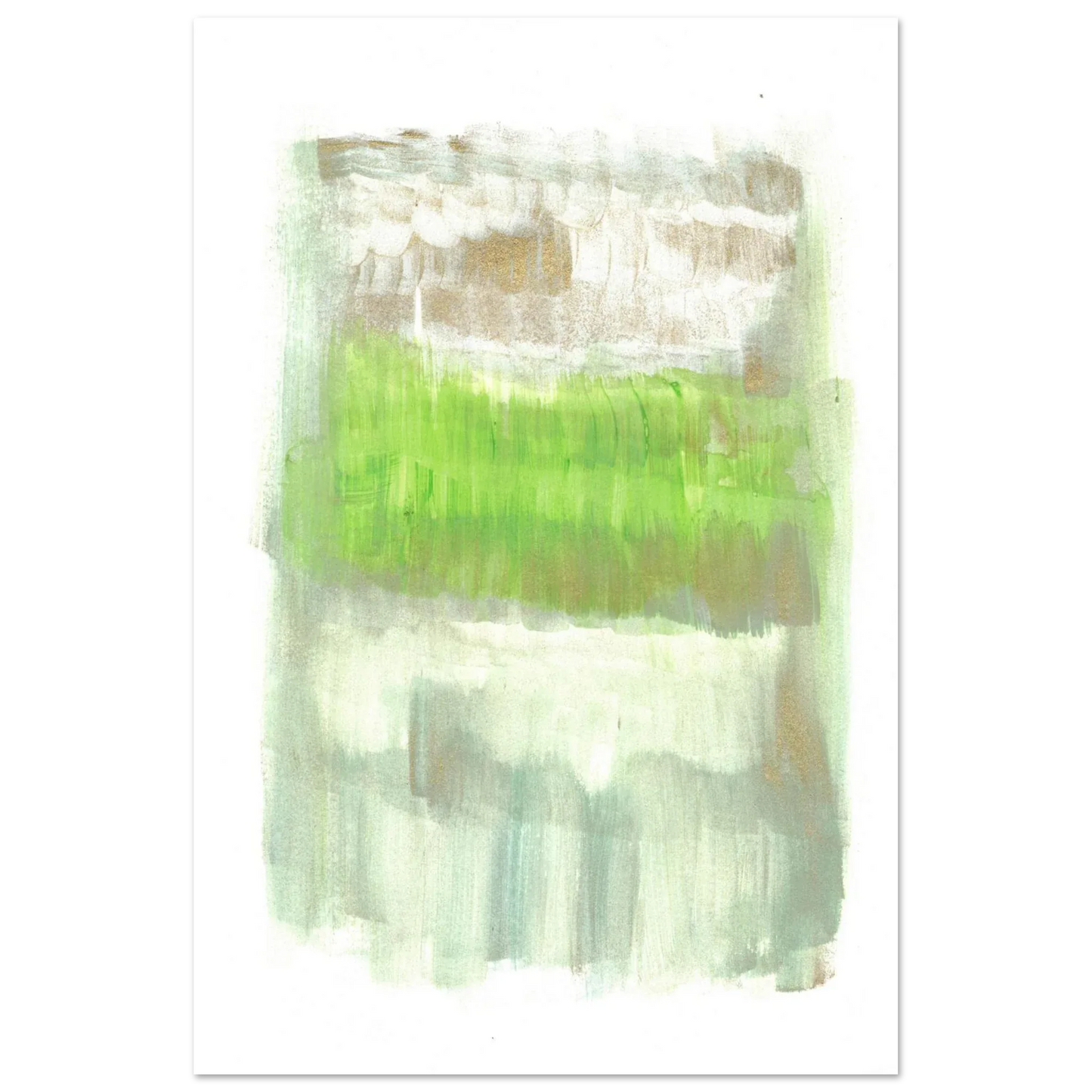 Abstract Spring Meadow with Gold Shimmer - Premium Matte Paper Poster RDJ3-1 - Laure Leprince - Artiste Peintre