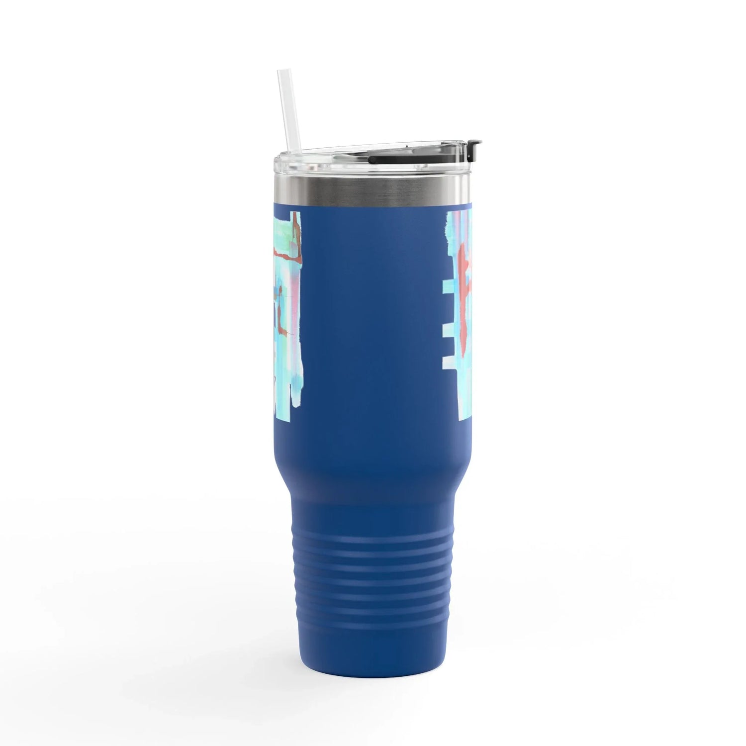 40oz Insulated Travel Mug – Stuctures Liquides Watercolor Design - Laure Leprince - Artiste Peintre
