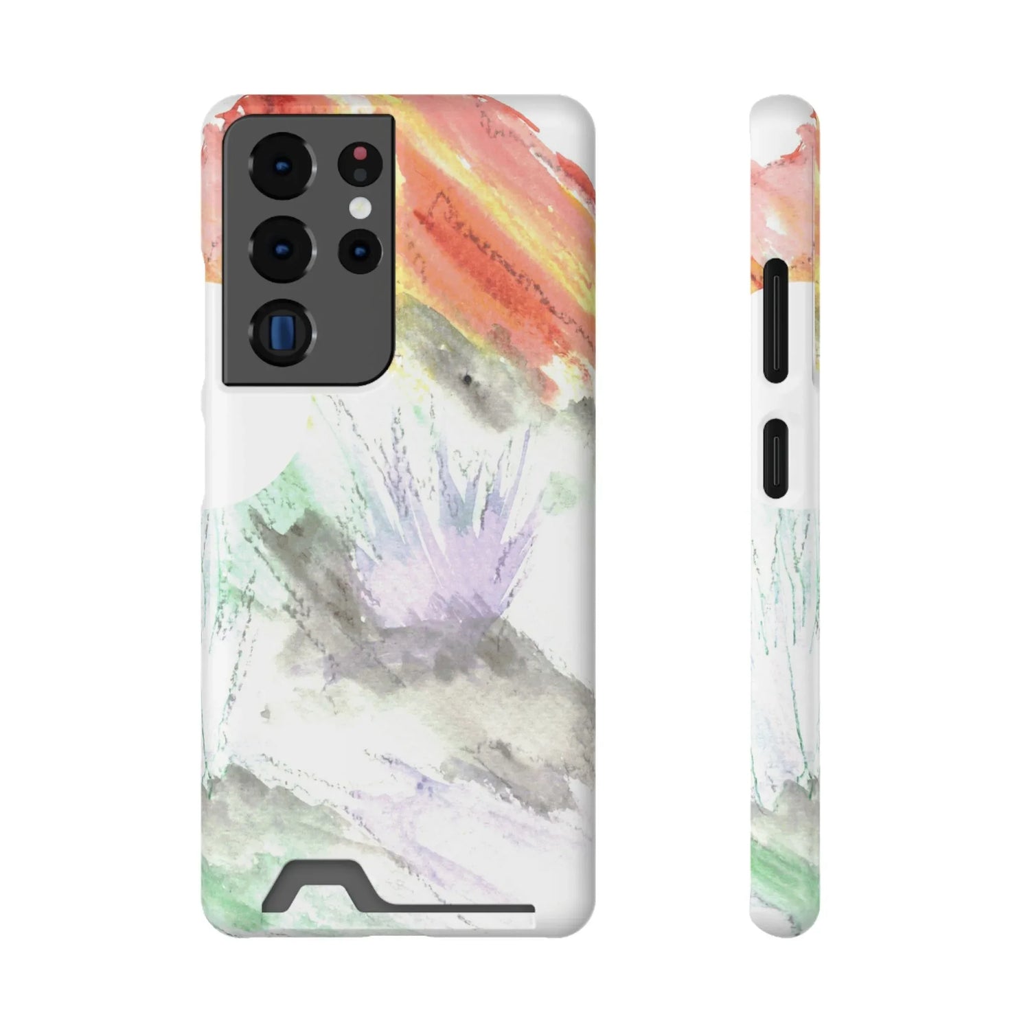 Samsung Phone Card Case Lavander Drift — Yellow Watercolor Flower Wallet - Laure Leprince - Artiste Peintre
