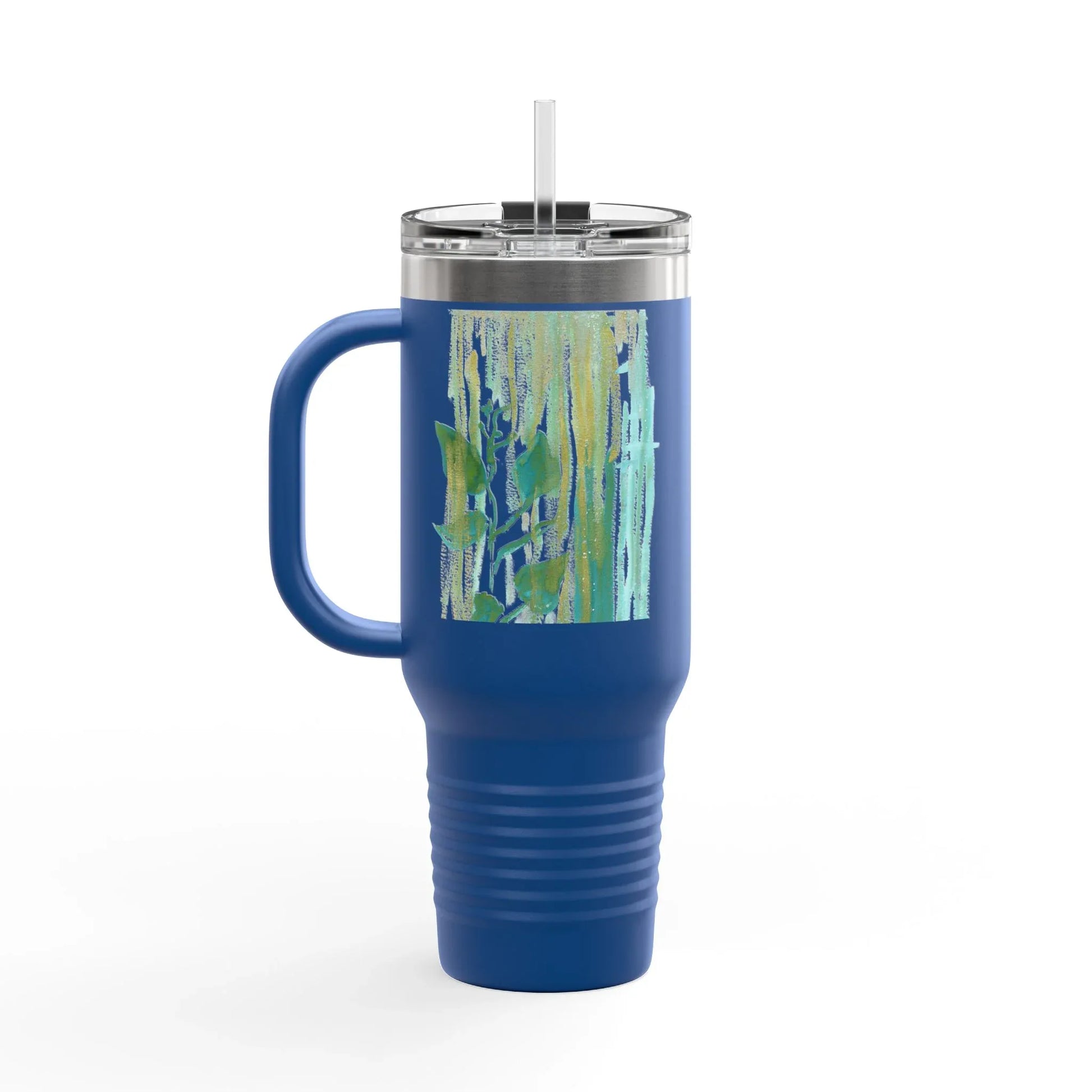 40oz Insulated Travel Mug – Veine Verte Watercolor Design - Laure Leprince - Artiste Peintre