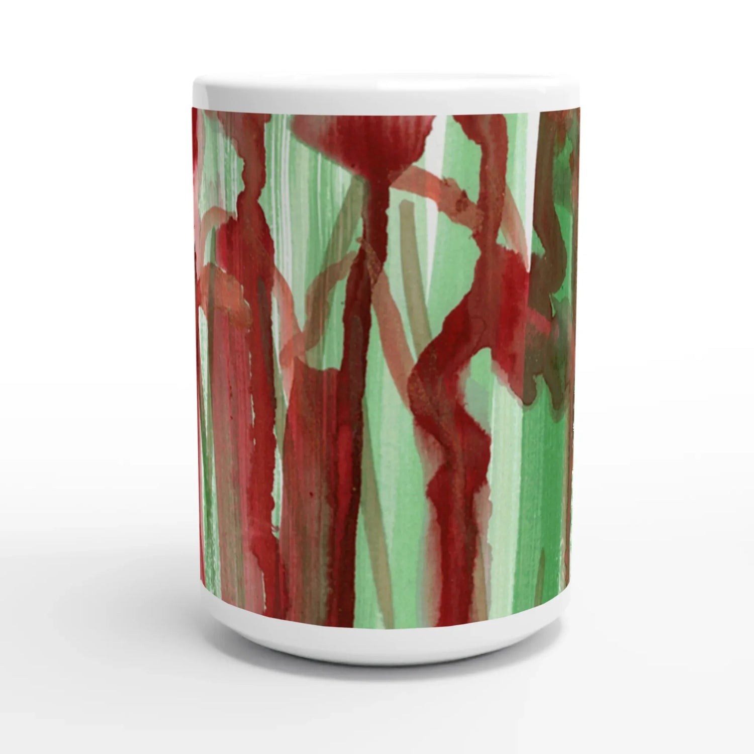 Mug en céramique blanche 44 cl Forest Choir – Grand format, design et qualité durable - Laure Leprince - Artiste Peintre