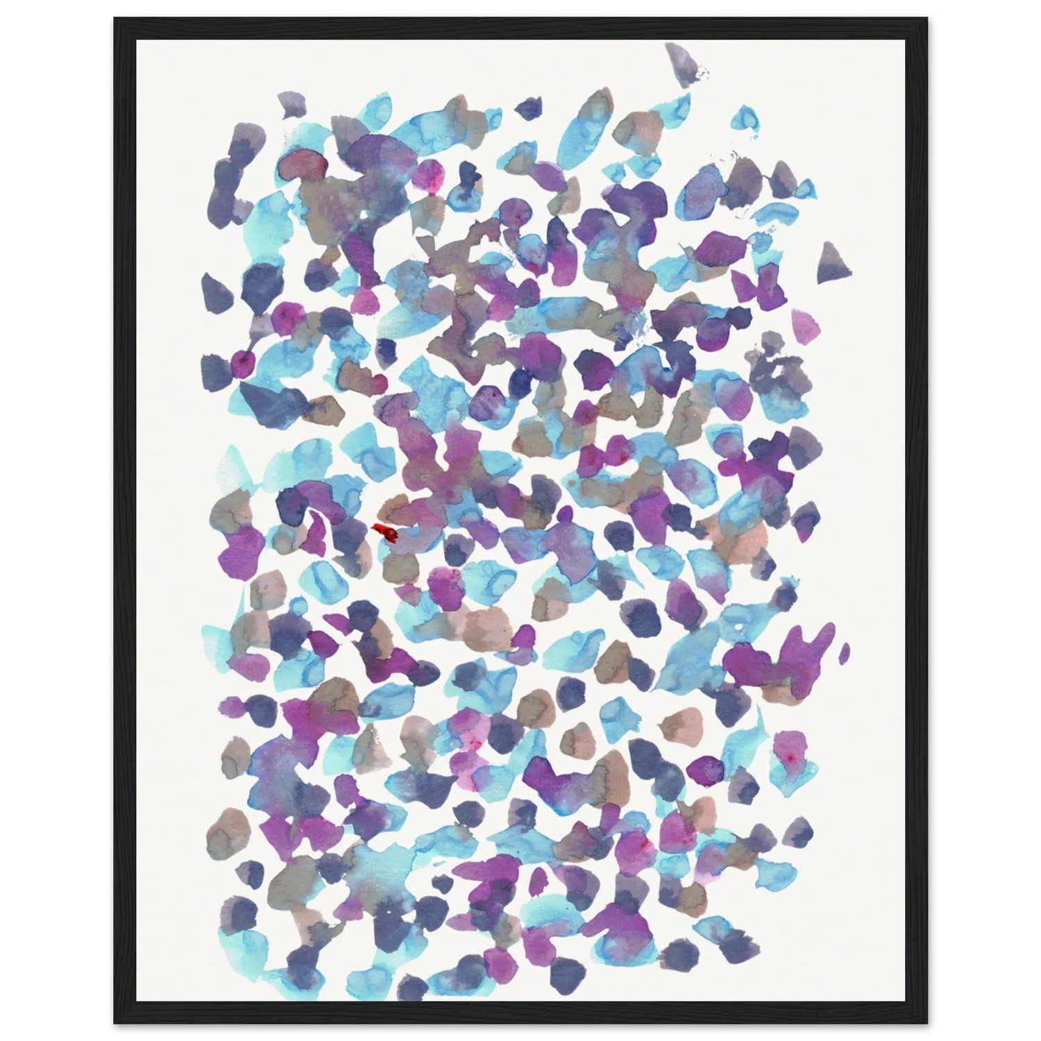 Museum-Quality Matte Paper Wooden Framed Poster Fragments Indigo - Laure Leprince - Artiste Peintre