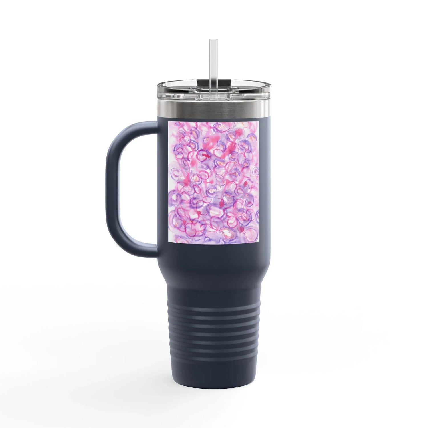 40oz Insulated Travel Mug – Floraison Intime Watercolor Design - Laure Leprince - Artiste Peintre