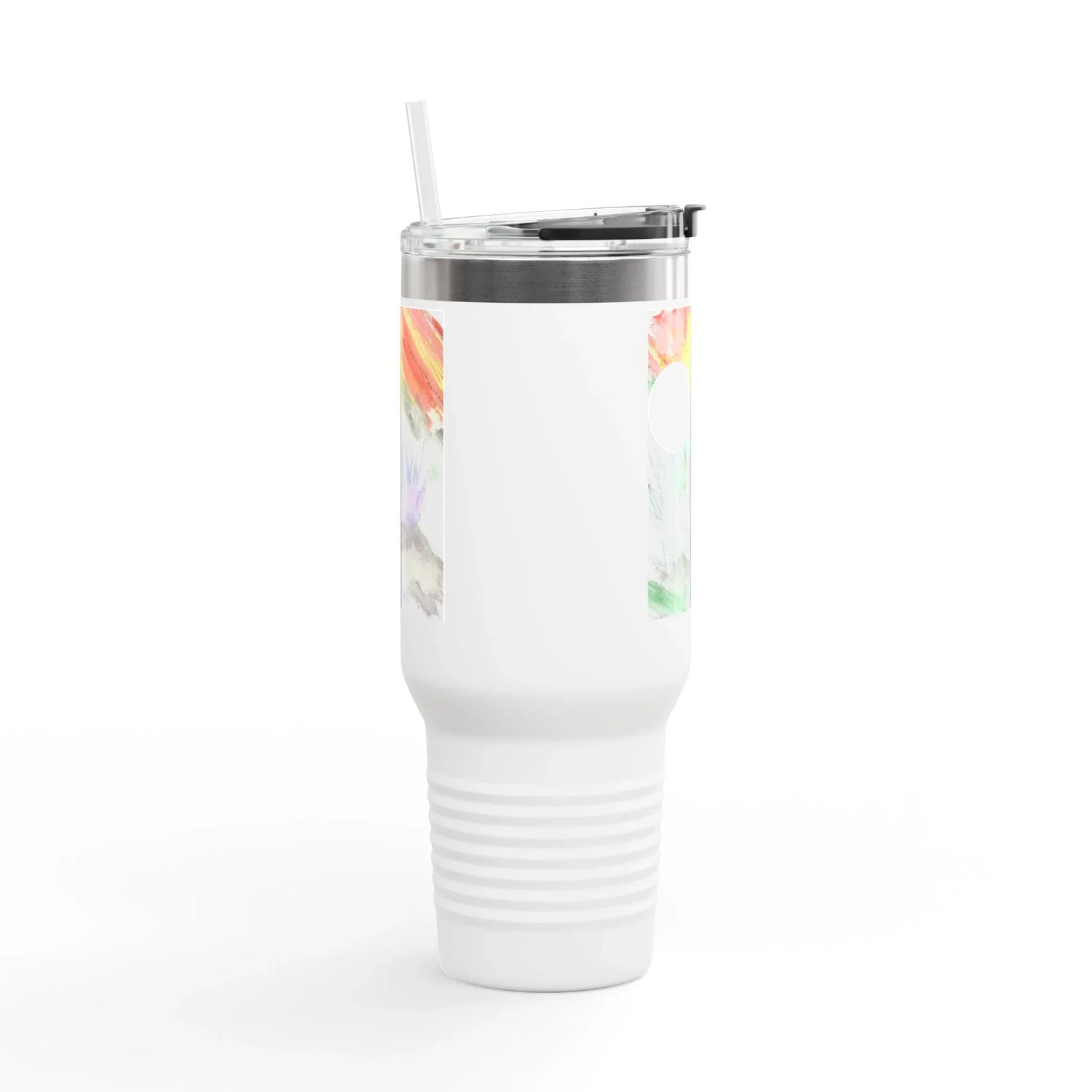 40oz Insulated Travel Mug –Lavander Drift Watercolor Design - Laure Leprince - Artiste Peintre