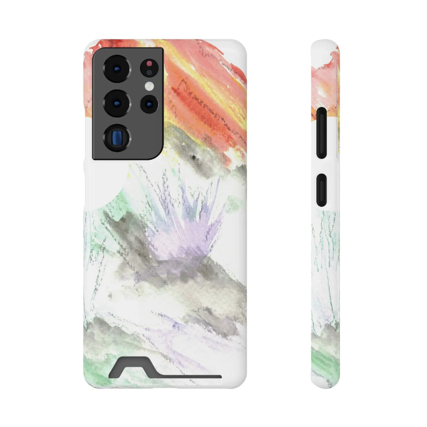 Samsung Phone Card Case Lavander Drift — Yellow Watercolor Flower Wallet - Laure Leprince - Artiste Peintre
