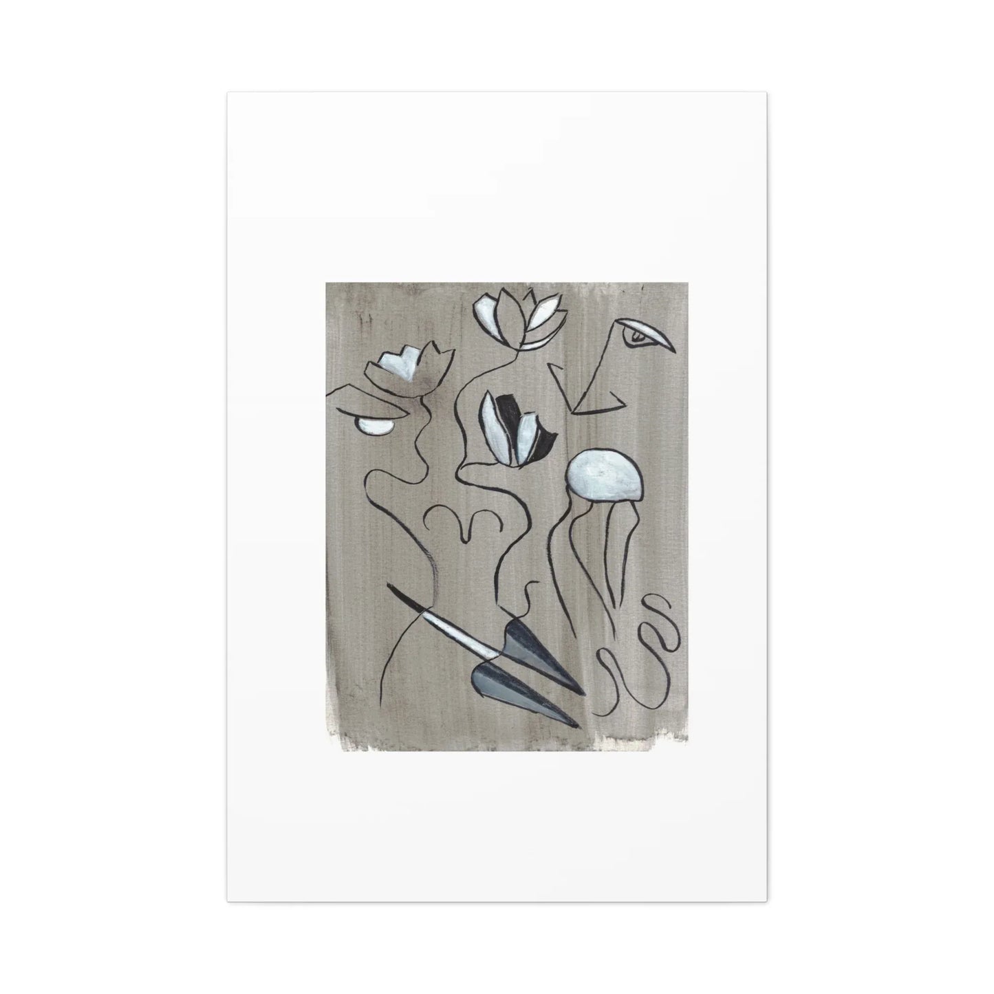 Abstract Femme Lotus Canvas Print — Modern Coastal Wall Art - Laure Leprince - Artiste Peintre
