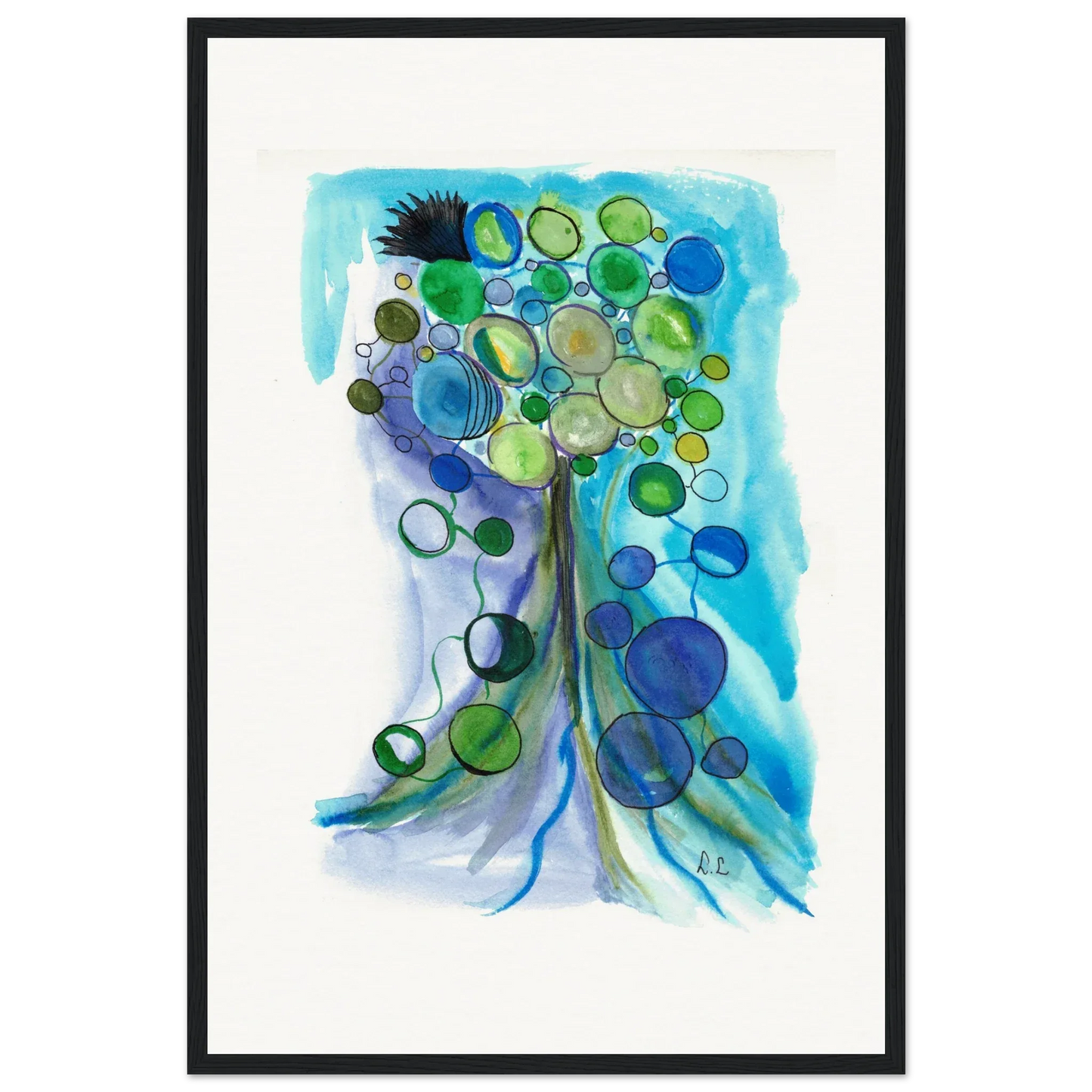 Museum-Quality Matte Paper Wooden Framed Poster Ecosphères - Laure Leprince - Artiste Peintre