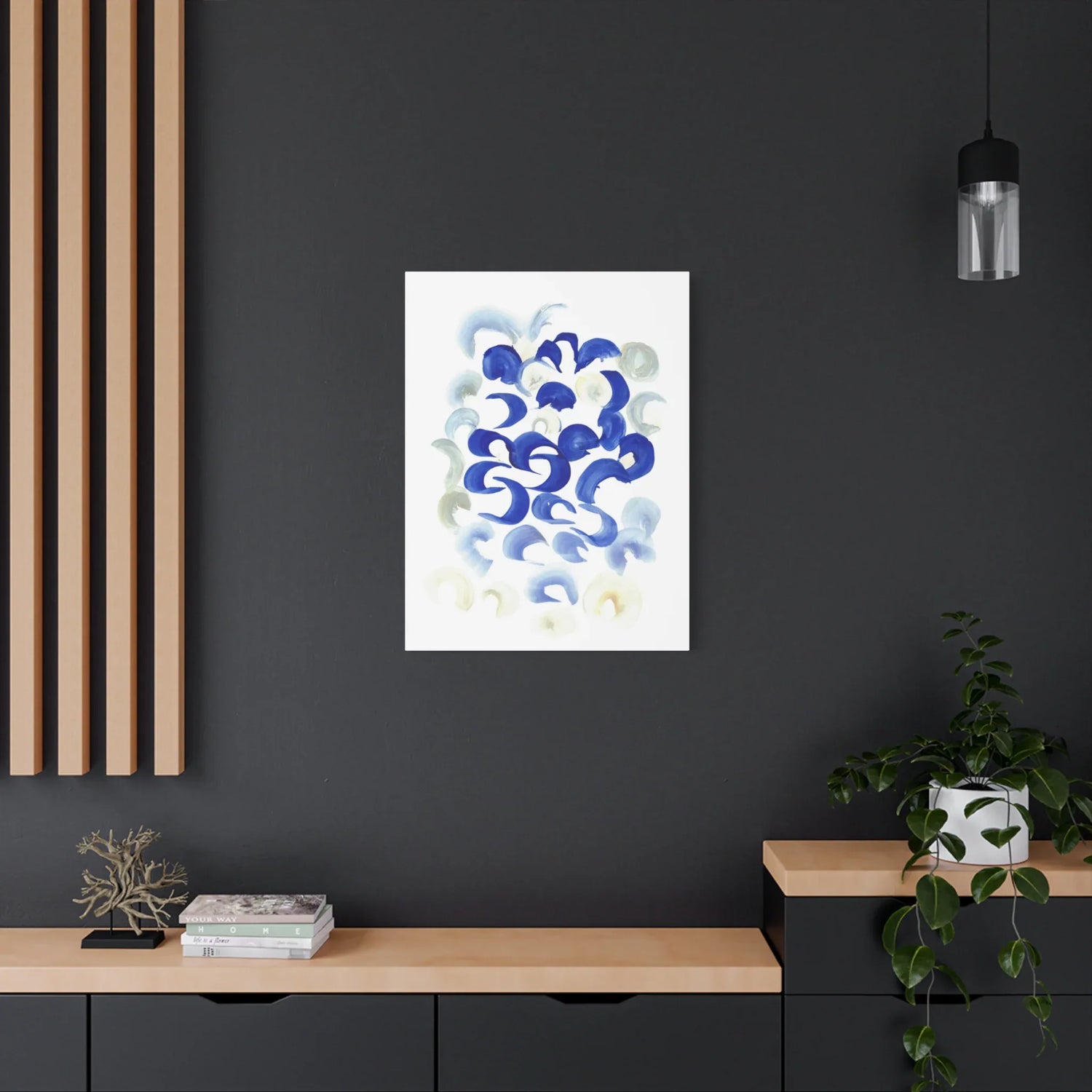 Abstract Blue Swirls Brushstroke Canvas Print — Modern Coastal Wall Art - Laure Leprince - Artiste Peintre