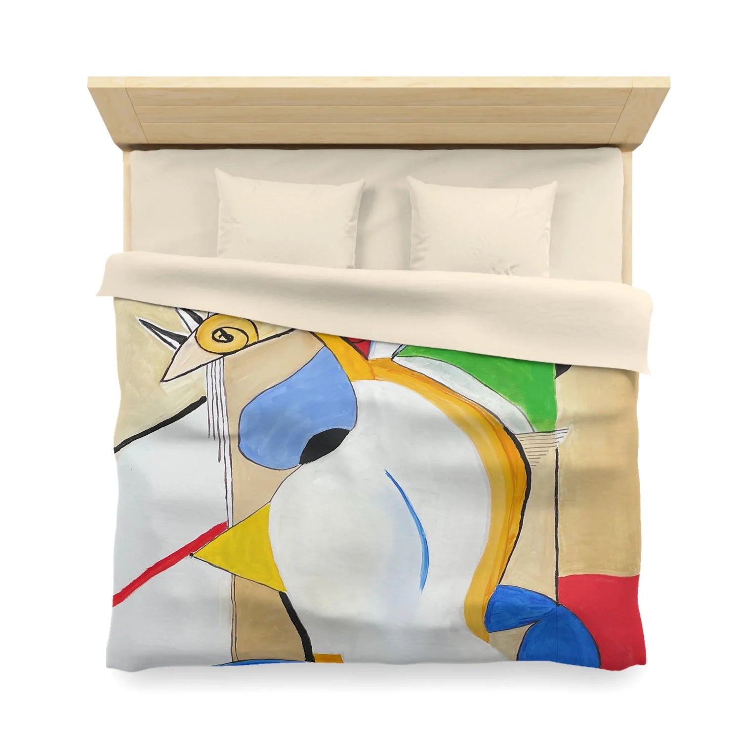 Abstract Watercolor Duvet Cover — Abstract & Teal Accent Bedding - Laure Leprince - Artiste Peintre