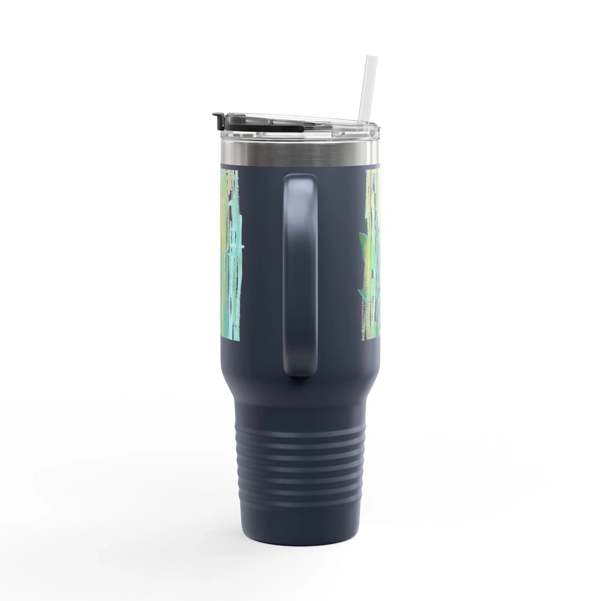 40oz Insulated Travel Mug – Veine Verte Watercolor Design - Laure Leprince - Artiste Peintre