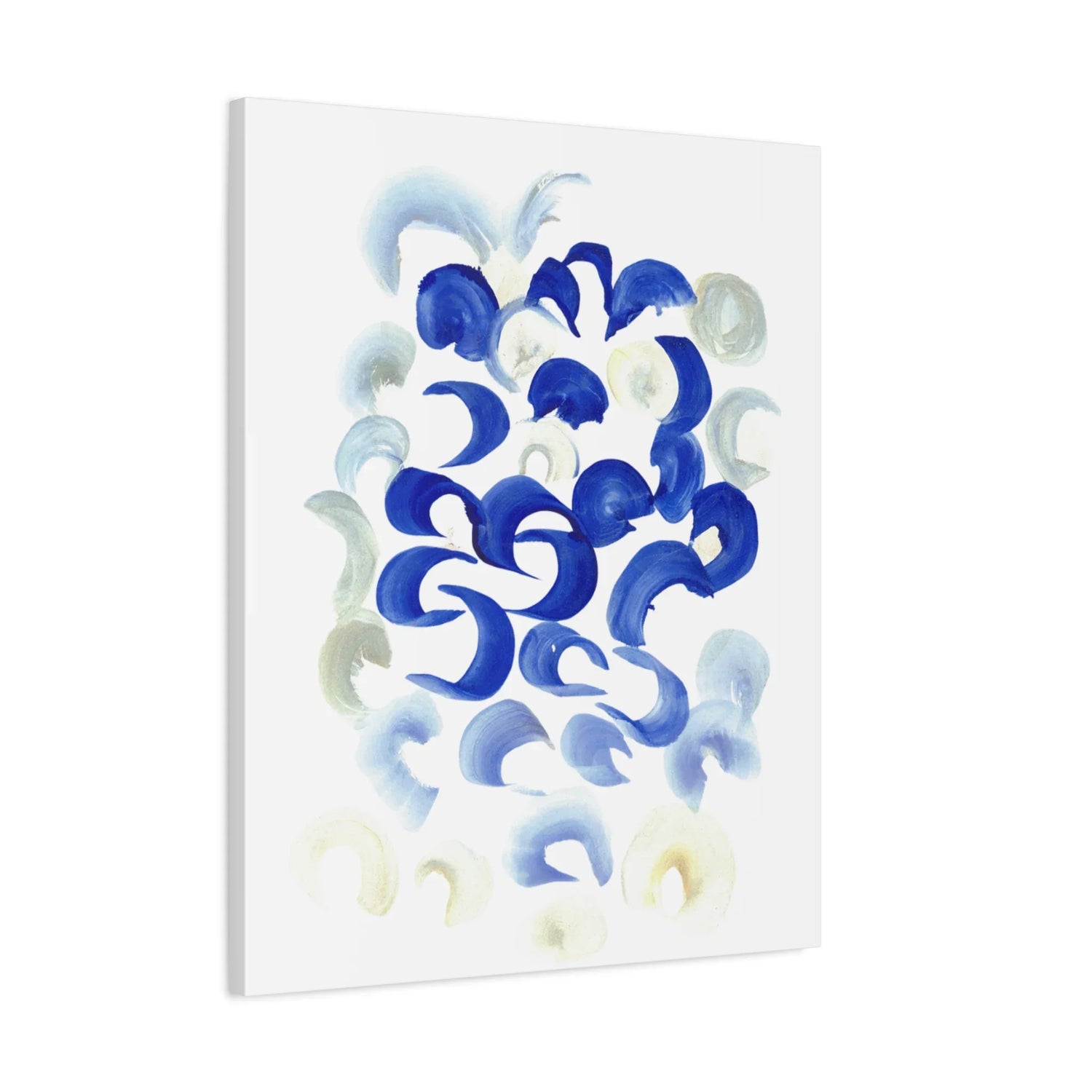 Abstract Blue Swirls Brushstroke Canvas Print — Modern Coastal Wall Art - Laure Leprince - Artiste Peintre