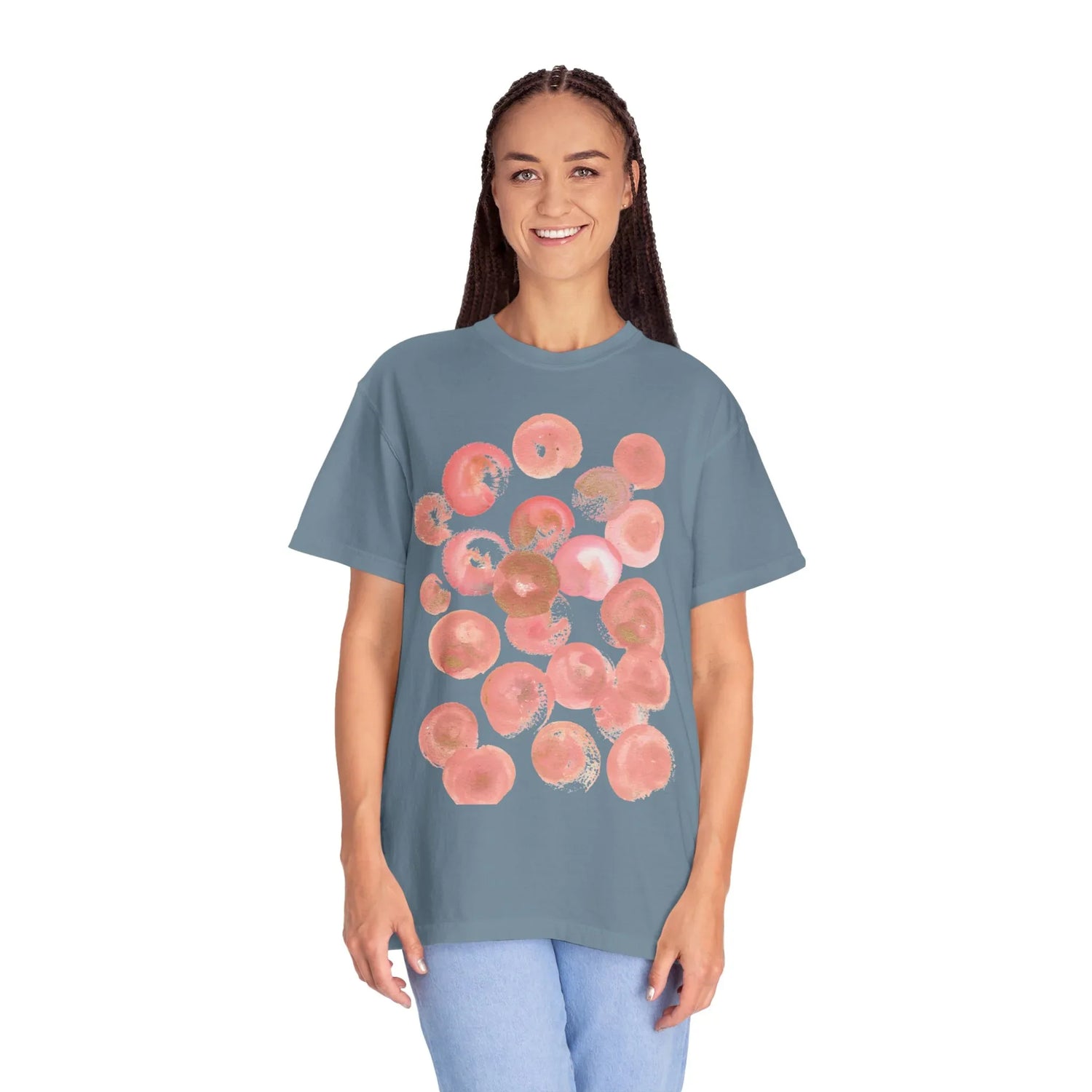 Abstract Rosee Petale T-Shirt — Bright Watercolor Square Art Tee - Laure Leprince - Artiste Peintre