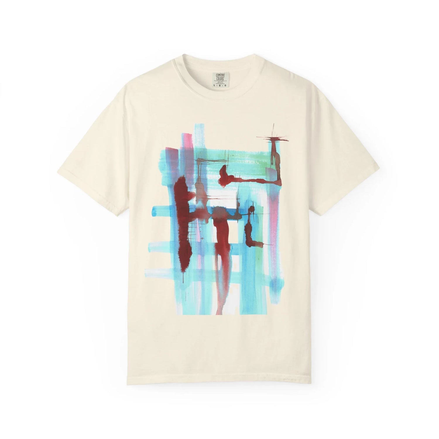 Abstract Structure Liquides T-Shirt — Bright Watercolor Square Art Tee - Laure Leprince - Artiste Peintre